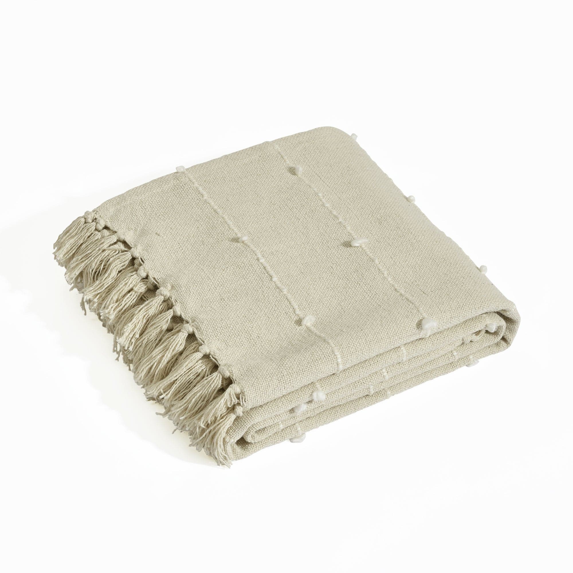 Boho Tufted Cotton Woven Tassel Fringe Throw Blanket - Soft Cozy Decorative Couch Cover for Living Room, Bedroom & Outdoor Use
