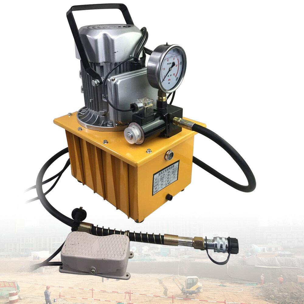 750W 7L Electric Hydraulic Pump with Solenoid Valve & Pedal Control - 110V Oil Cylinder Pump with 1.8m Hose for Automotive Repair, Industrial Equipment & Hydraulic Machinery