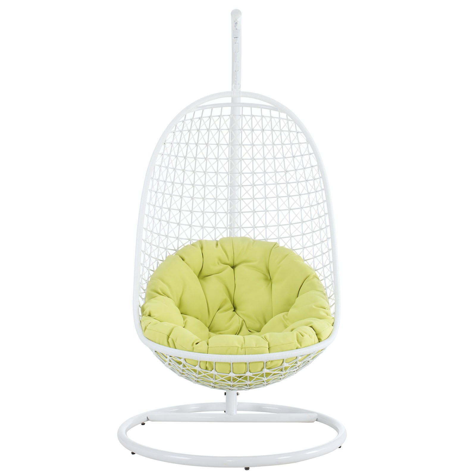 White Encounter Swing Outdoor Patio Lounge Chair - Relaxing Hanging Chair for Garden, Backyard, Porch & Poolside