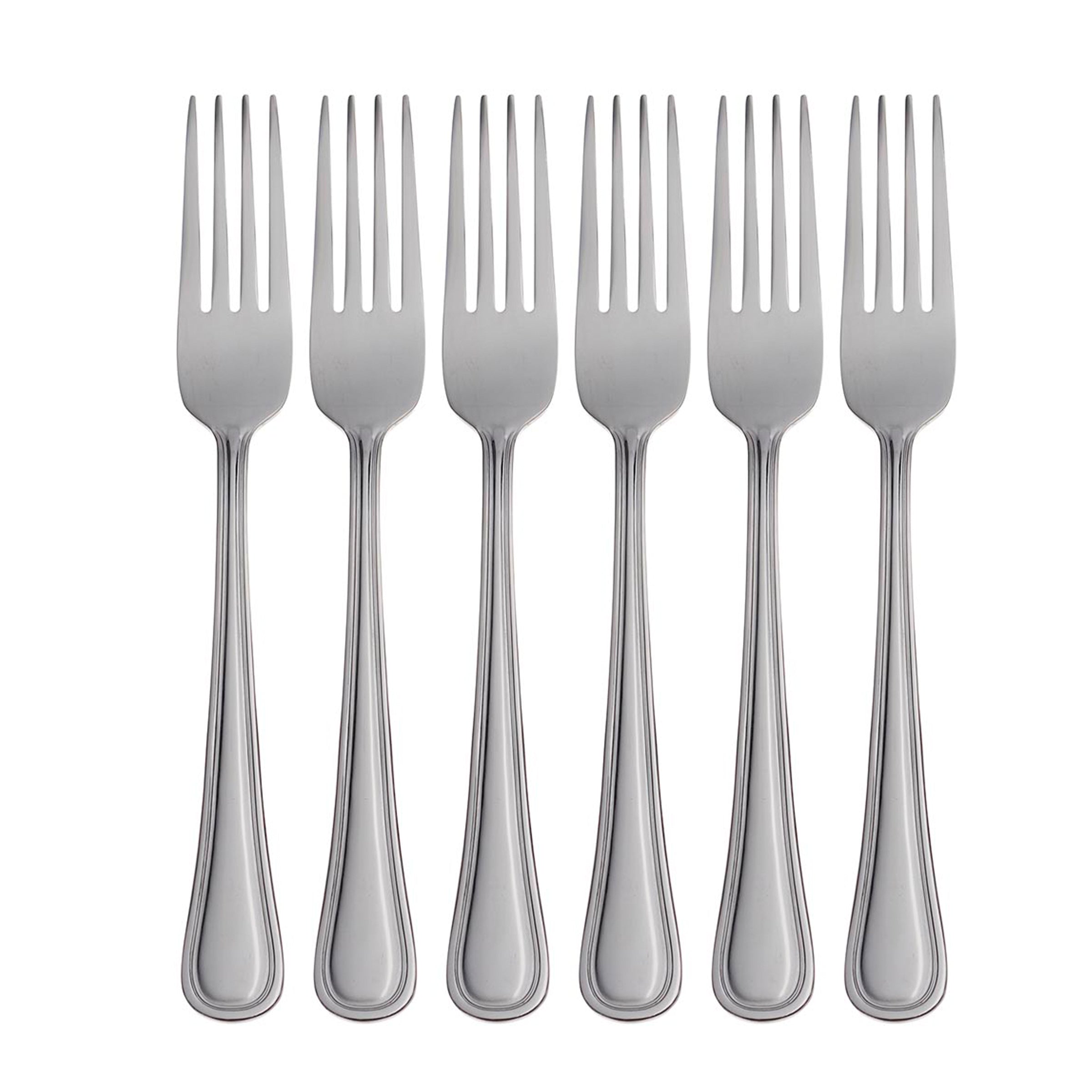 Premium Stainless Steel Dinner Fork Set of 6 - Elegant Flatware for Fine Dining, Restaurants & Home Entertaining