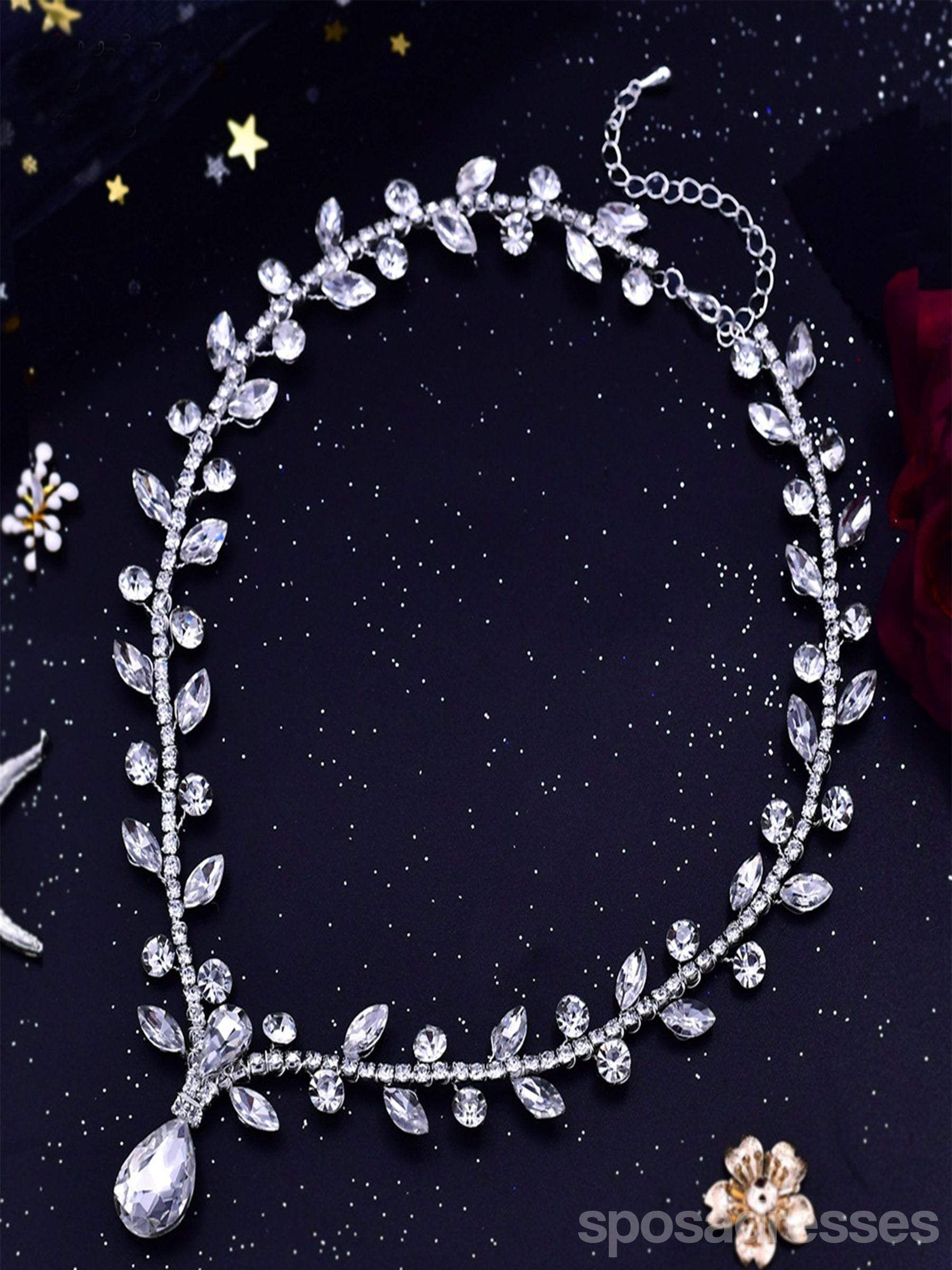 Elegant Beaded Luxury Necklace for Women - Wedding, Prom, Party Jewelry Accessory | Perfect for Bridal, Formal Events & Special Occasions