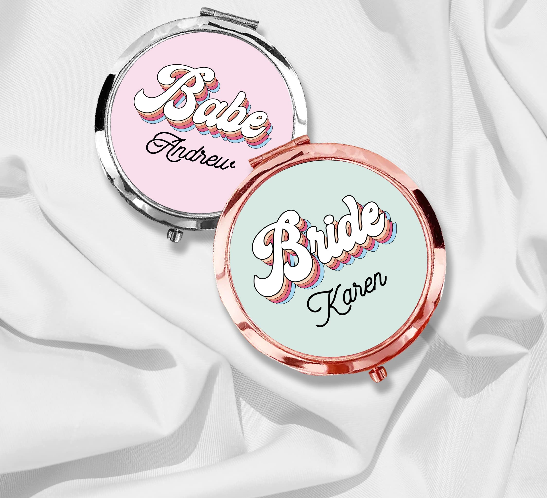 Personalized Compact Mirror - Bridal Party Gifts for Travel & Makeup
