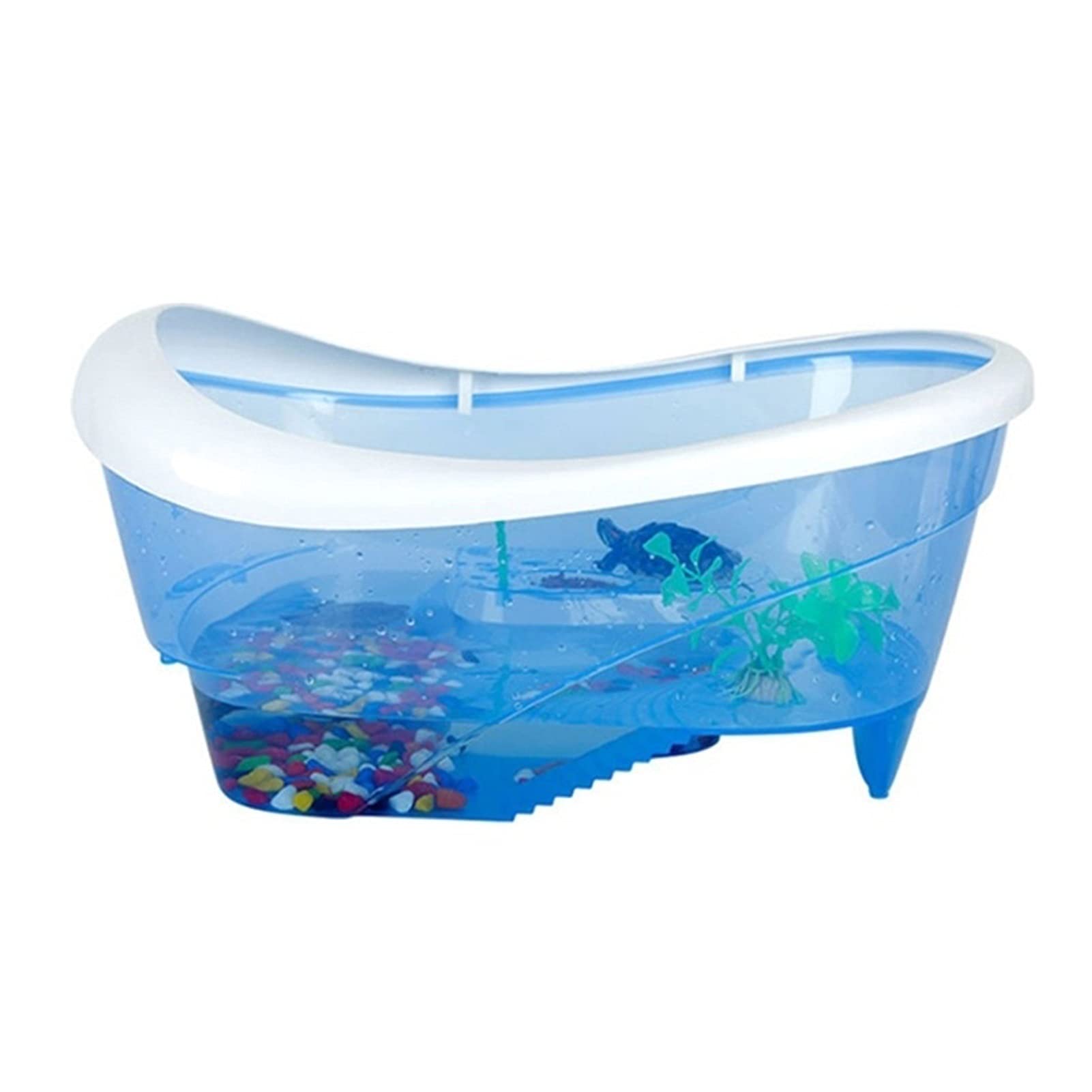 Escape-Proof Turtle Tank with Drainage & Terrace - Large Plastic Reptile Habitat for Brazilian Tortoises, Terrarium & Tortoise House - Perfect for Indoor/Outdoor Pet Turtle Keeping & Reptile Enclosures