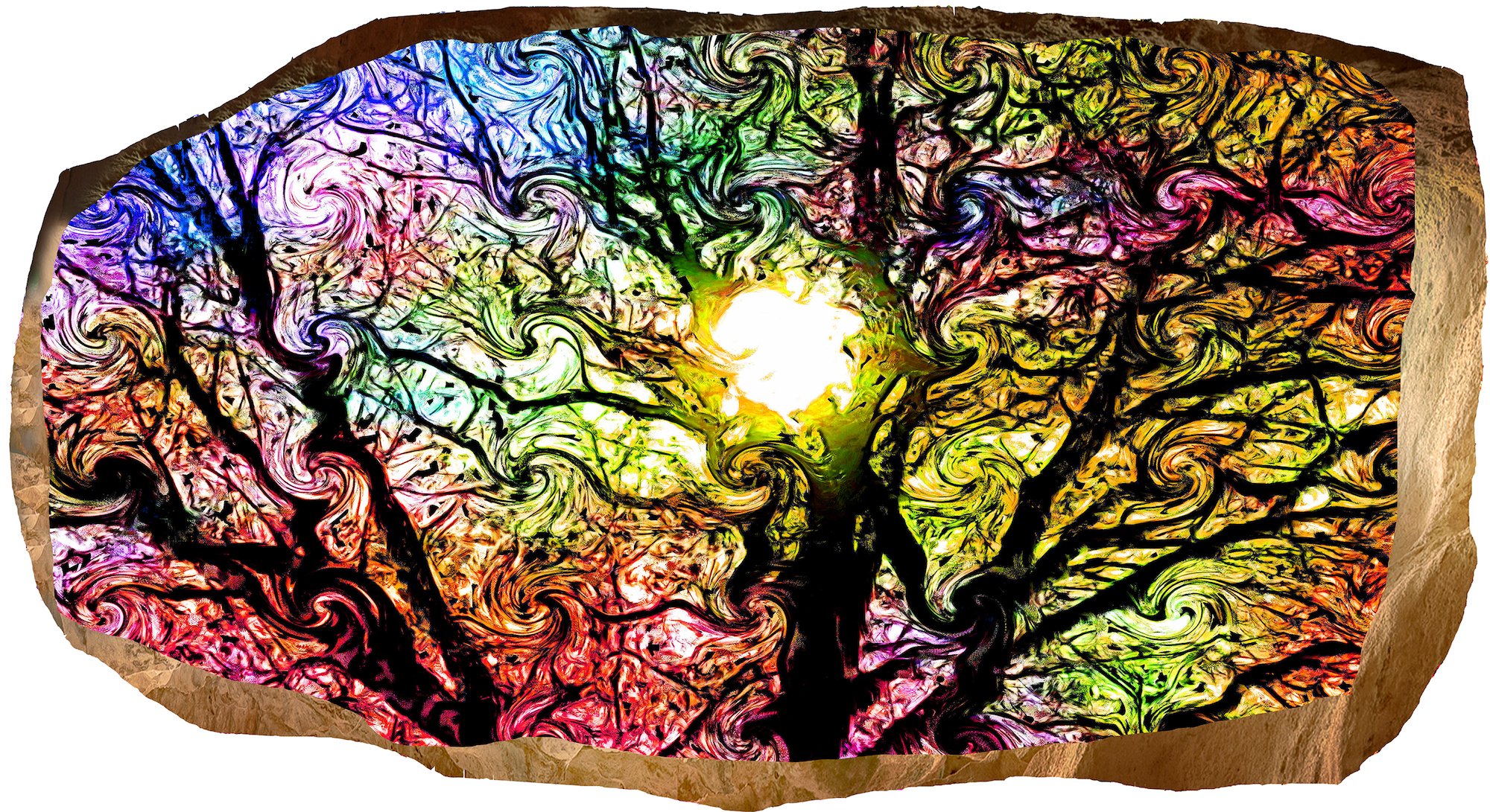3D Abstract Colored Tree Mural Wall Art - 32x59 Inch Large Poster for Teens Bedroom & Living Room Decor - Modern Home Wall Decoration for Dorm, Office & Nursery