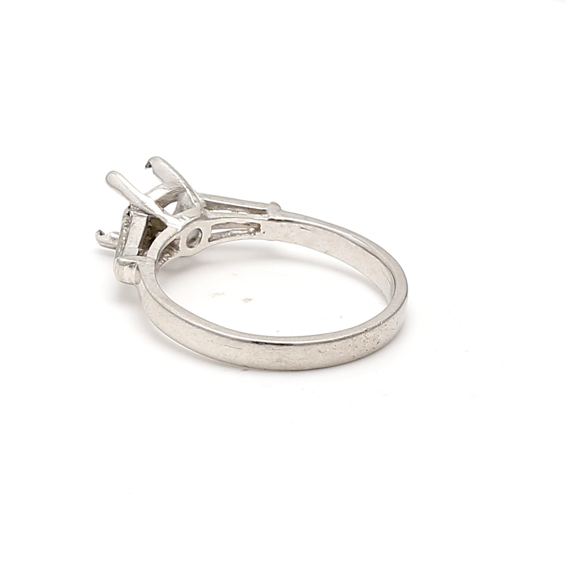 0.40 Carat Tapered Baguette G VS2 Diamond Platinum Semi Mount Ring for Engagement, Wedding & Anniversary - Elegant Bridal Jewelry Gift for Her