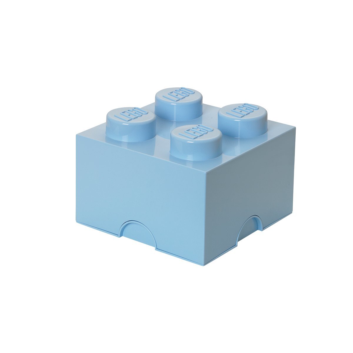LEGO Brick Storage Box - Stackable Toy Organizer for Kids Room | Light Royal Blue Building Block Container (9.84x9.84x7.09in) | Perfect for LEGO Toy Storage, Playroom Organization & Kids Bedroom Decor