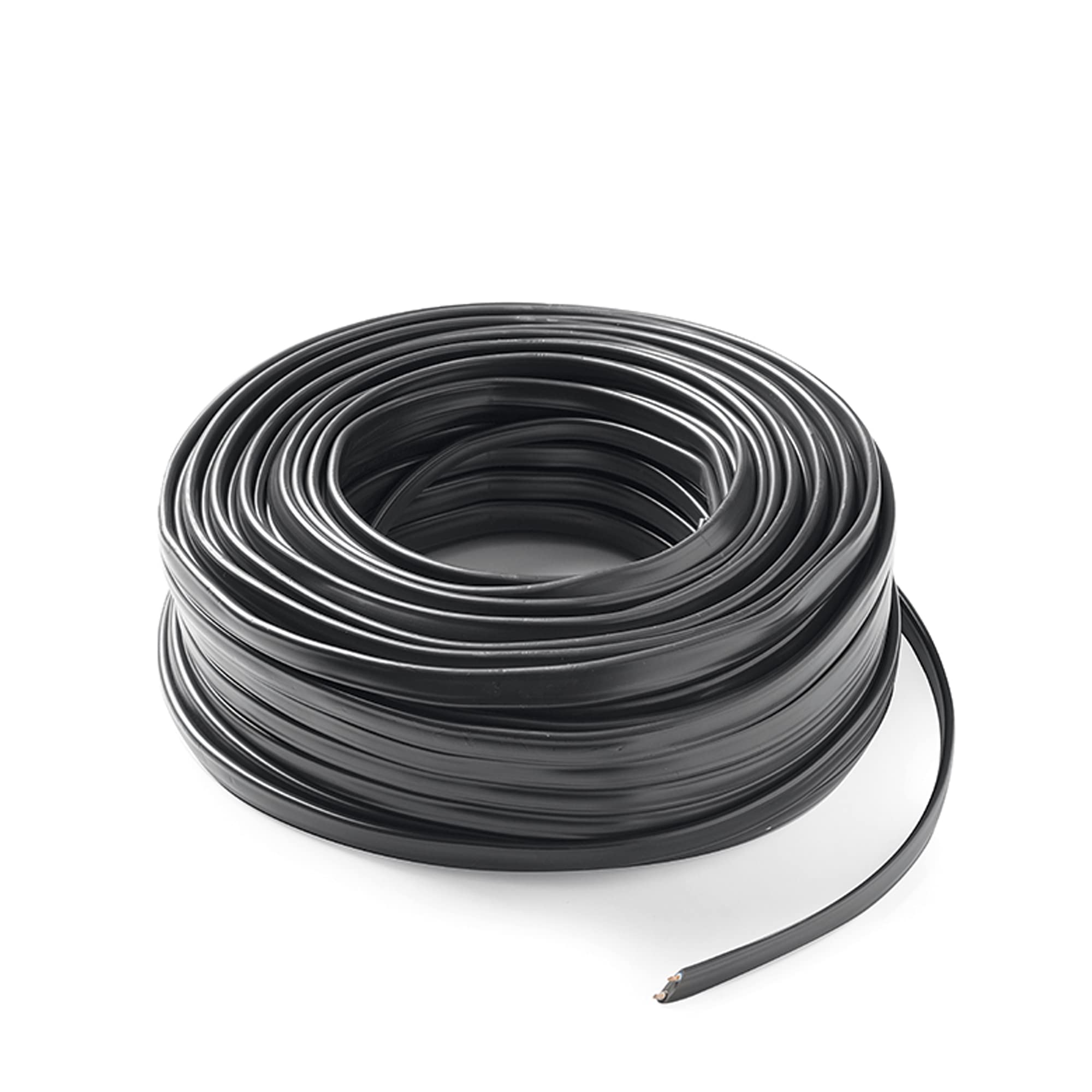 FAMATEL Flat Cable | 2x1.5mm | 50m | Black | for Electrical Wiring, Home Appliances & DIY Projects
