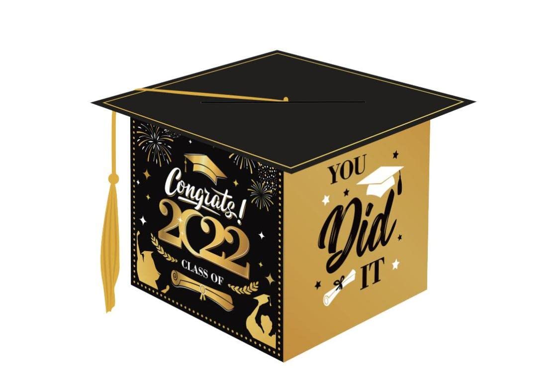 ABOOFAN Graduation Party Decorations 2022 - Graduation Card Box with Tassel, Congrats Graduation Cap Box for Graduation Gifts & Party Supplies - Perfect for High School, College Graduation Ceremonies & Grad Parties