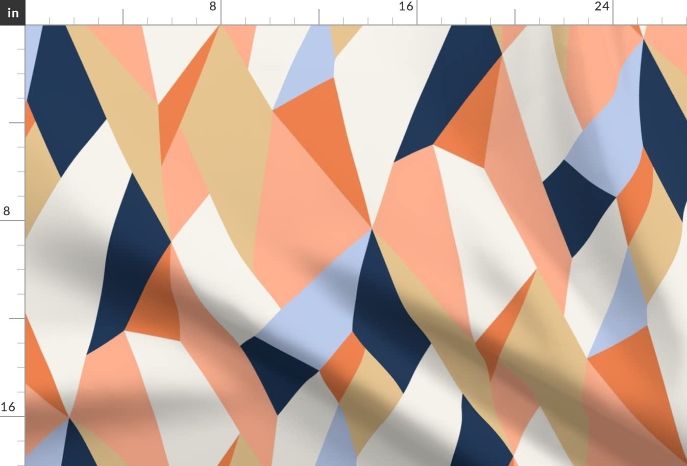 Geometric Modern Abstract Coral Navy Printed Minky Fabric Fat Quarter - Soft & Durable for Sewing Baby Blankets, Quilt Backing, Plush Toys - Perfect for DIY Nursery Decor & Handmade Gifts