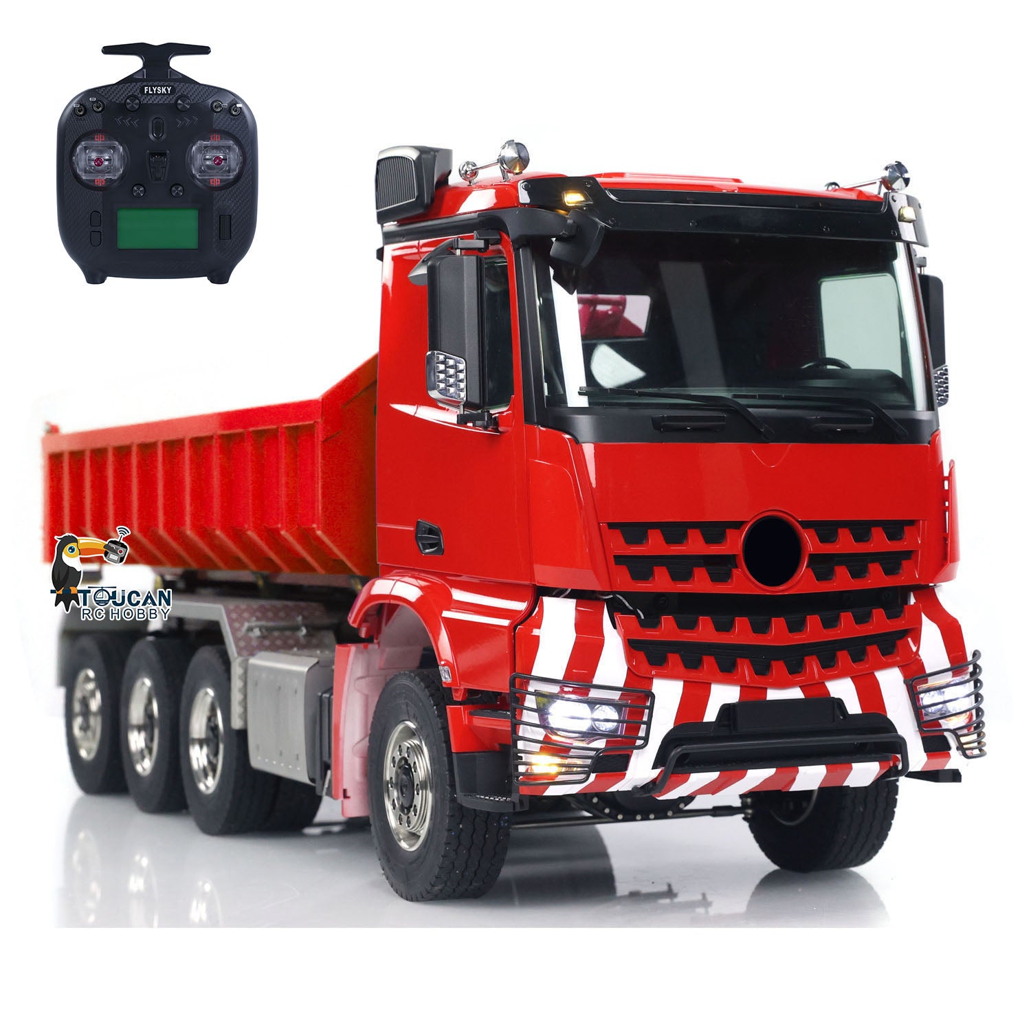 1/14 Scale 8x8 RC Hydraulic Dump Truck - Remote Control Construction Vehicle with Roll On/Off Function, Full Dumping System, PNP Version, Light & Sound Effects - Perfect for Construction Simulation, RC Hobbyists, and Kids Outdoor Play