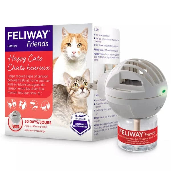 FELIWAY FRIENDS Cat Calming Diffuser Kit - Reduce Multi-Cat Tension & Stress - Plug-in Diffuser with Pheromones for Harmony at Home - Perfect for Multi-Cat Households & Introducing New Cats