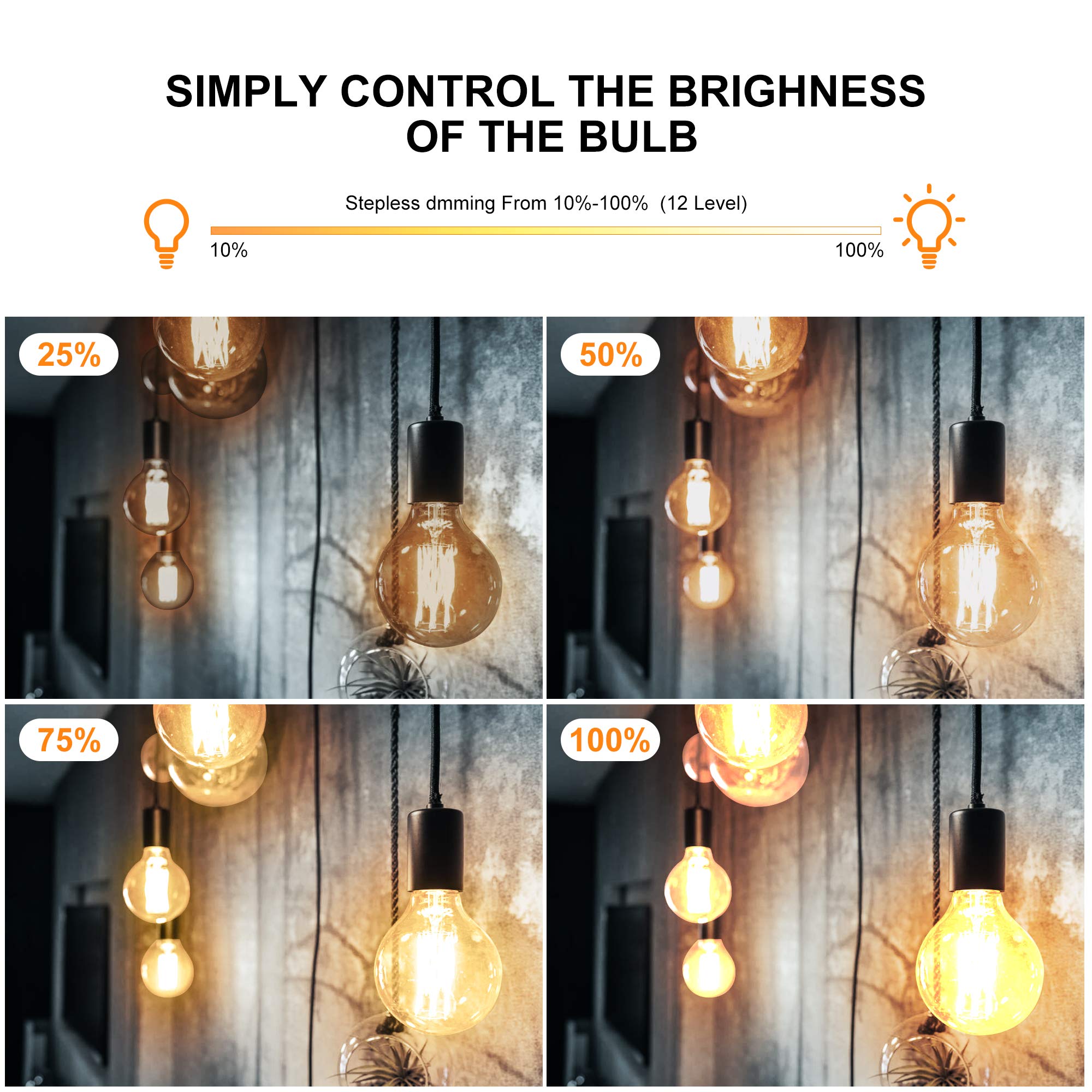 600W Outdoor Dimmer Switch for String Lights - 100FT Remote Control, Dusk to Dawn Timer, Waterproof Plug for Dimmable Patio Lights & Lamps | Perfect for Backyard, Garden & Outdoor Decor