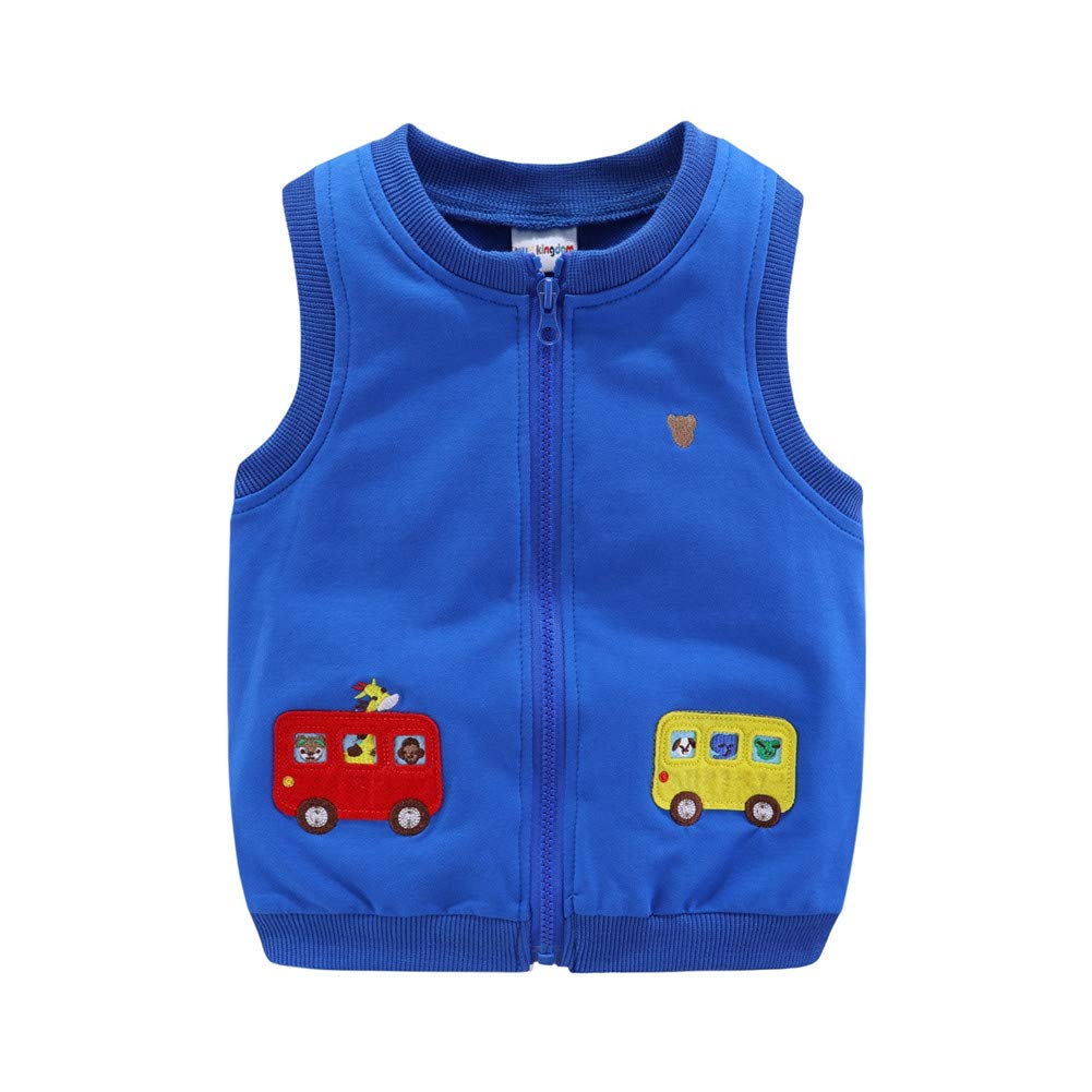 LittleSpring Boys & Girls Cartoon Vest Jacket with Zip Up - Lightweight Spring & Fall Outerwear for Kids Outdoor Play, School & Casual Wear