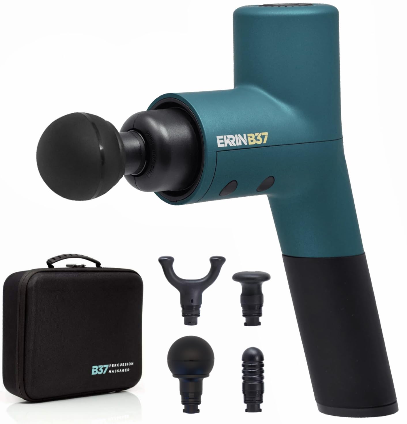 Ekrin Athletics B37v2 Massage Gun - Professional Deep Tissue Massager with 5 Speeds & 4 Attachments - High-Powered Brushless Motor for Muscle Pain Relief - Ultra Quiet & Ergonomic Handheld Massager for Athletes, Gym Recovery & Home Relaxation