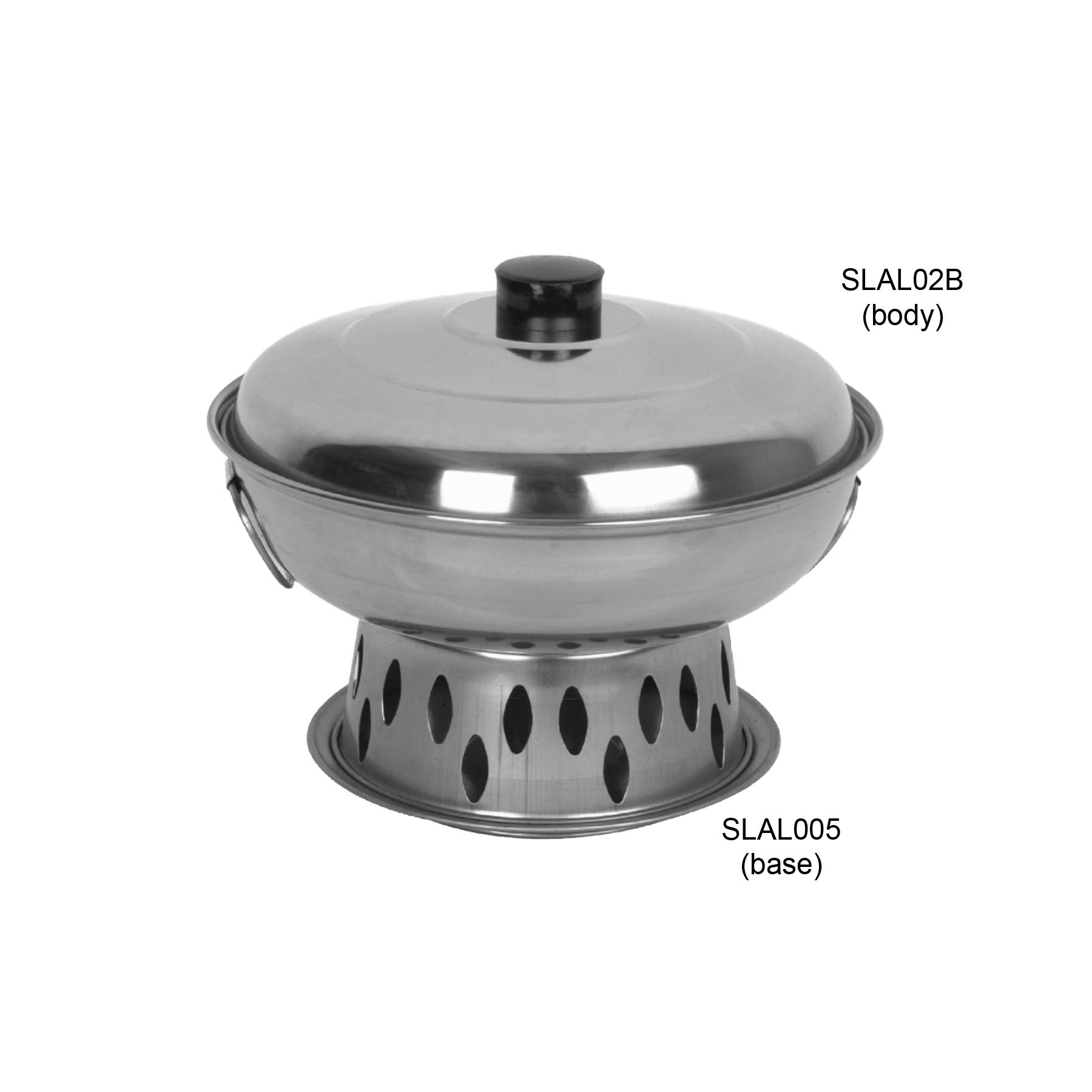Thunder Group Stainless Steel Chafer Set with Handles - 9.5 Inch Buffet Serving Pan with Stand & Lid - Perfect for Catering, Buffets, and Party Food Warmers
