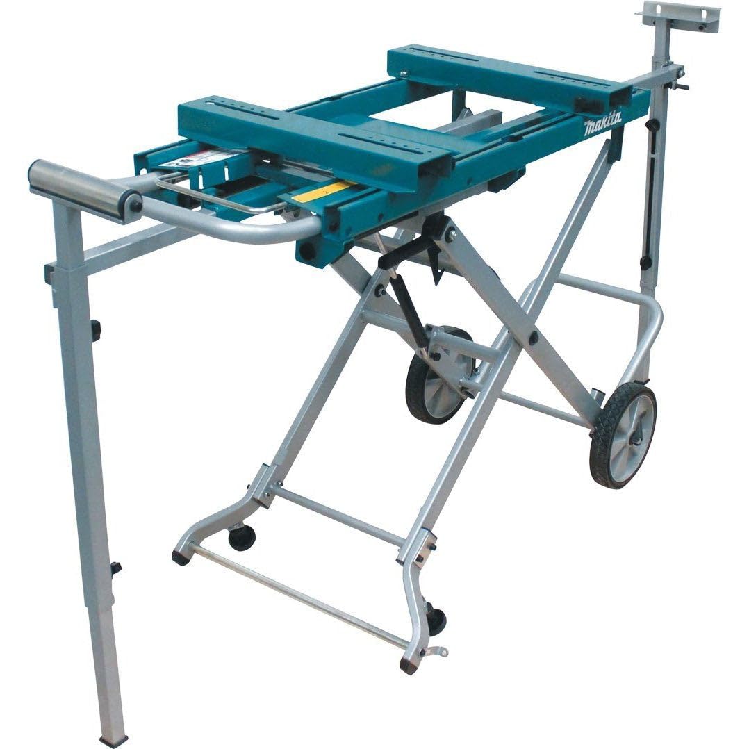 Makita WST05 Portable Rise Miter Saw Stand - Lightweight & Adjustable Workbench for Woodworking, DIY Projects, Construction Sites | Perfect for Cutting Trim, Molding & Framing Lumber