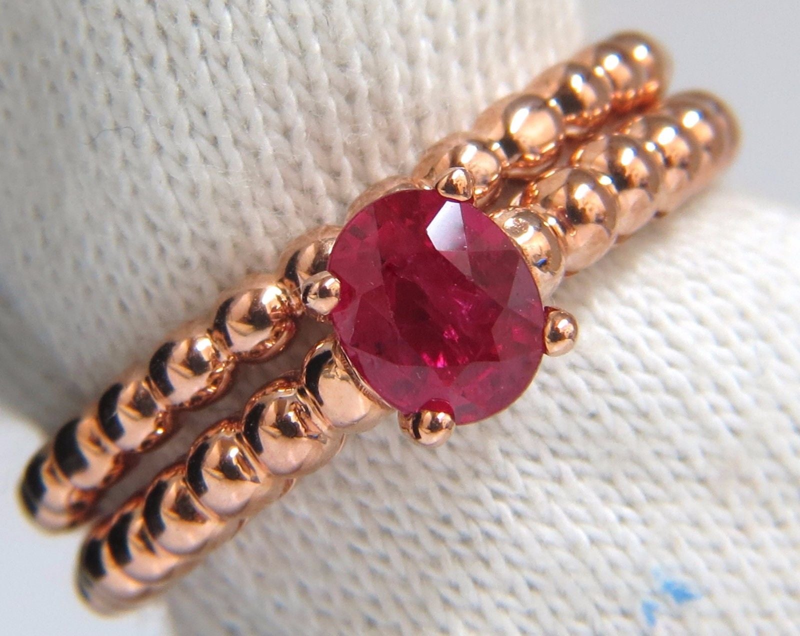 0.82ct Natural Vivid Bright Ruby Solitaire Ring & Band in 14K Gold - Elegant Engagement, Wedding, Anniversary Gift for Her