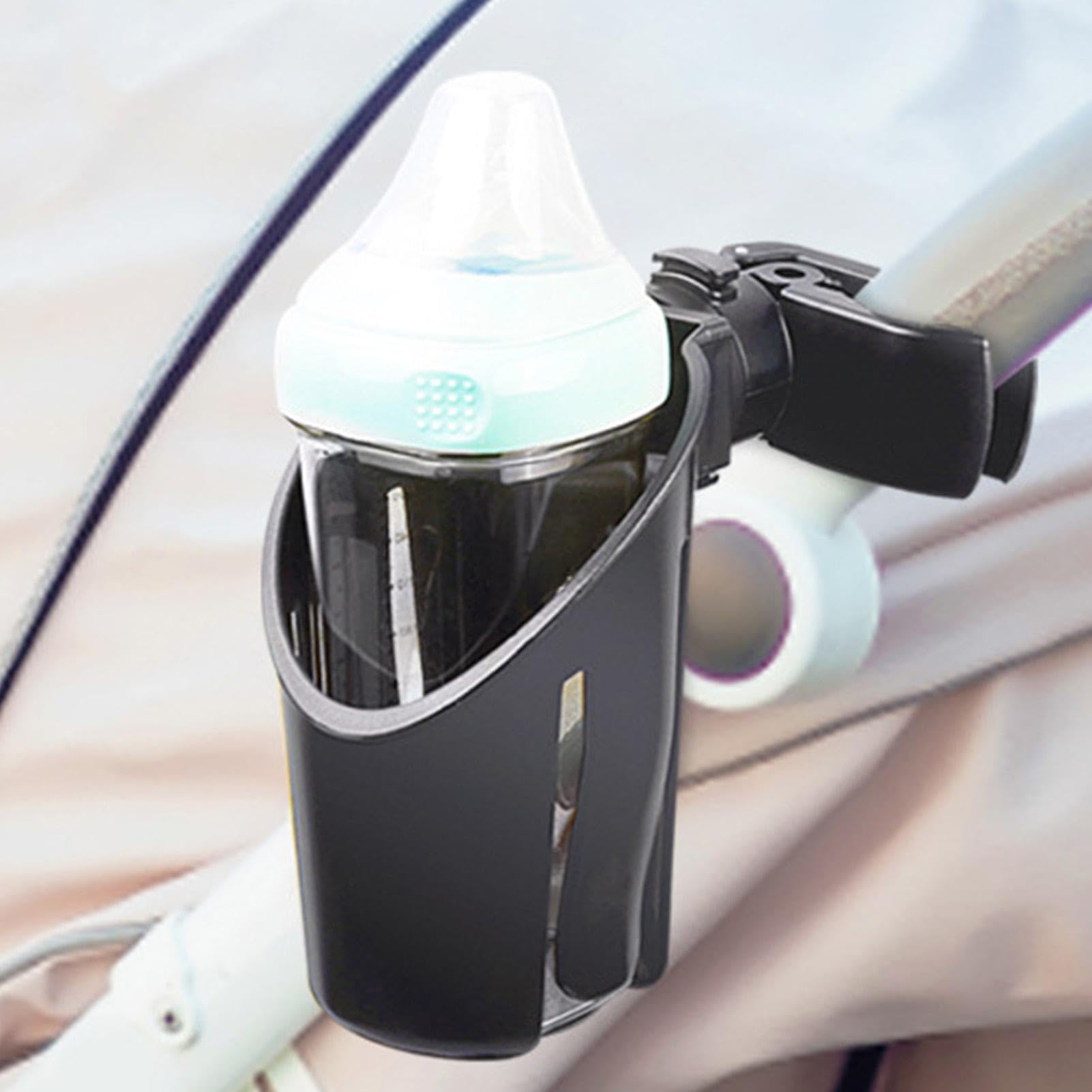 Rotatable Stroller Cup Holder - Universal Bottle & Drink Holder for Strollers, Trolleys, and Bikes - Perfect for Parents on the Go, Outdoor Adventures, and Commuting