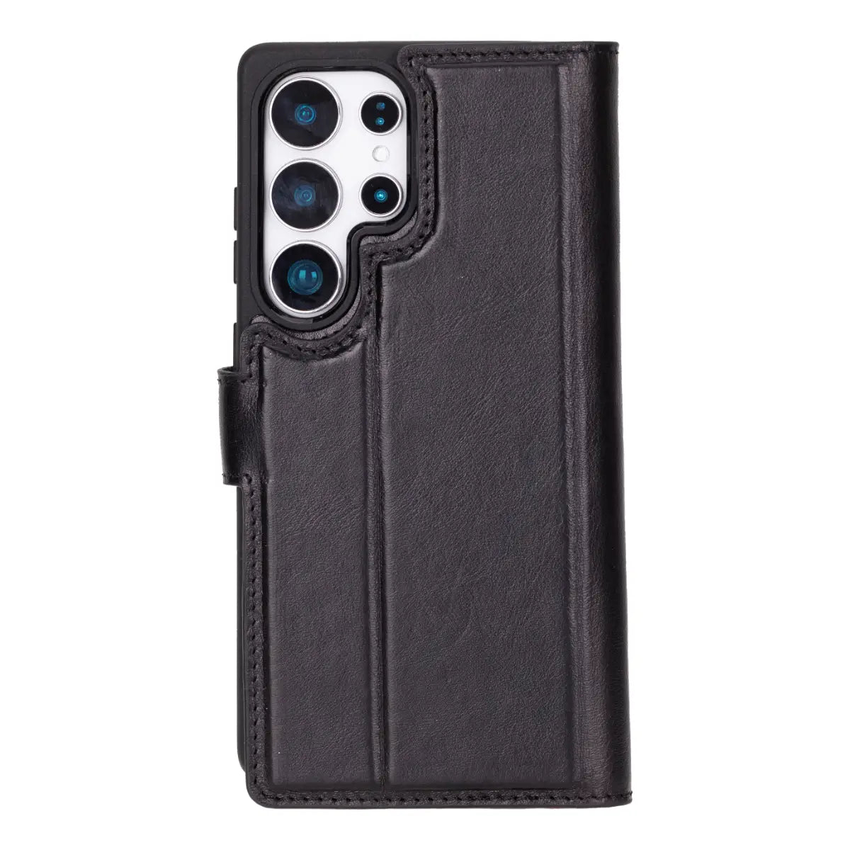 Premium Black Magnetic Leather Wallet Case for Samsung Galaxy S25 Ultra - Slim Protective Cover with Card Slots | Perfect for Business, Travel & Everyday Use