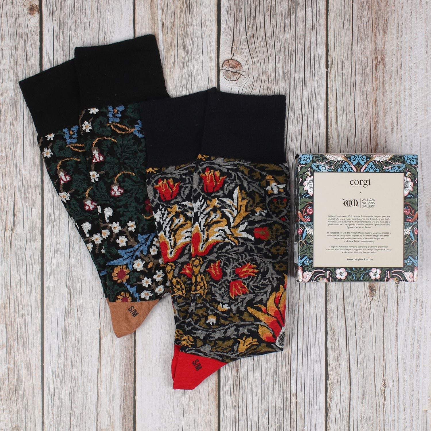 William Morris Cotton Socks for Men - 2 Pack Comfortable Breathable Socks for Casual Wear, Work & Outdoor Activities