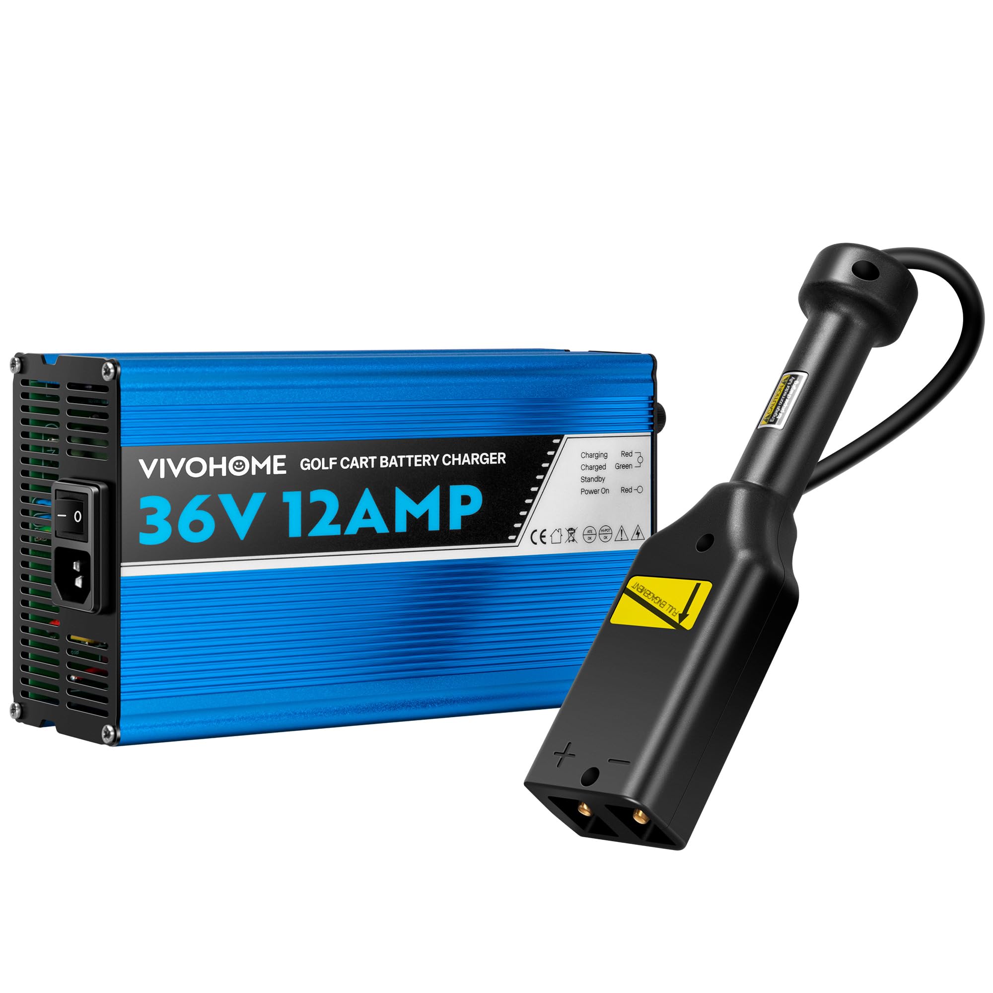 VIVOHOME 36 Volt 12AMP 5-Stage Smart Golf Cart Battery Charger with Trickle Charge - Compatible with EZ-GO TXT (6-10 Hours Full Charge) - Perfect for Home, Golf Course & RV Use