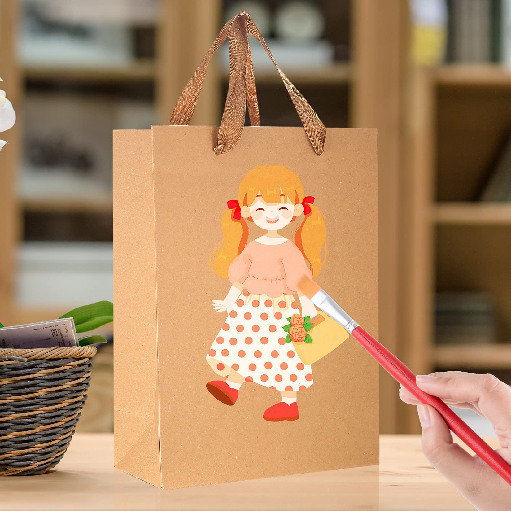 HexinYigjly 12-Pack Kraft Paper Bags with Handles - Small, Medium & Large Brown Gift Bags Bulk for Retail, Shopping, Party Favors & Merchandise | Eco-Friendly Business Packaging for Stores, Weddings & Birthday Parties
