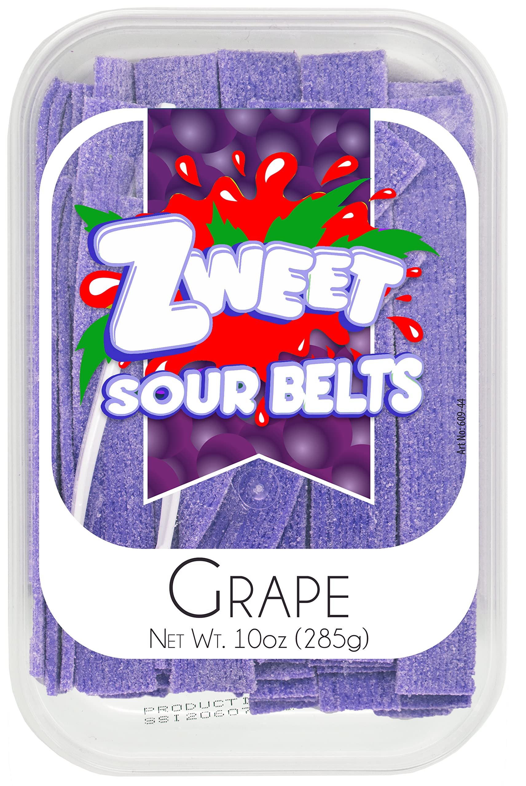 Sour Grape Candy Belts 10oz - Kosher & Halal Certified Sour Licorice Belts - Resealable Pack for Snacking - Perfect for Parties, Movie Nights & On-the-Go Treats