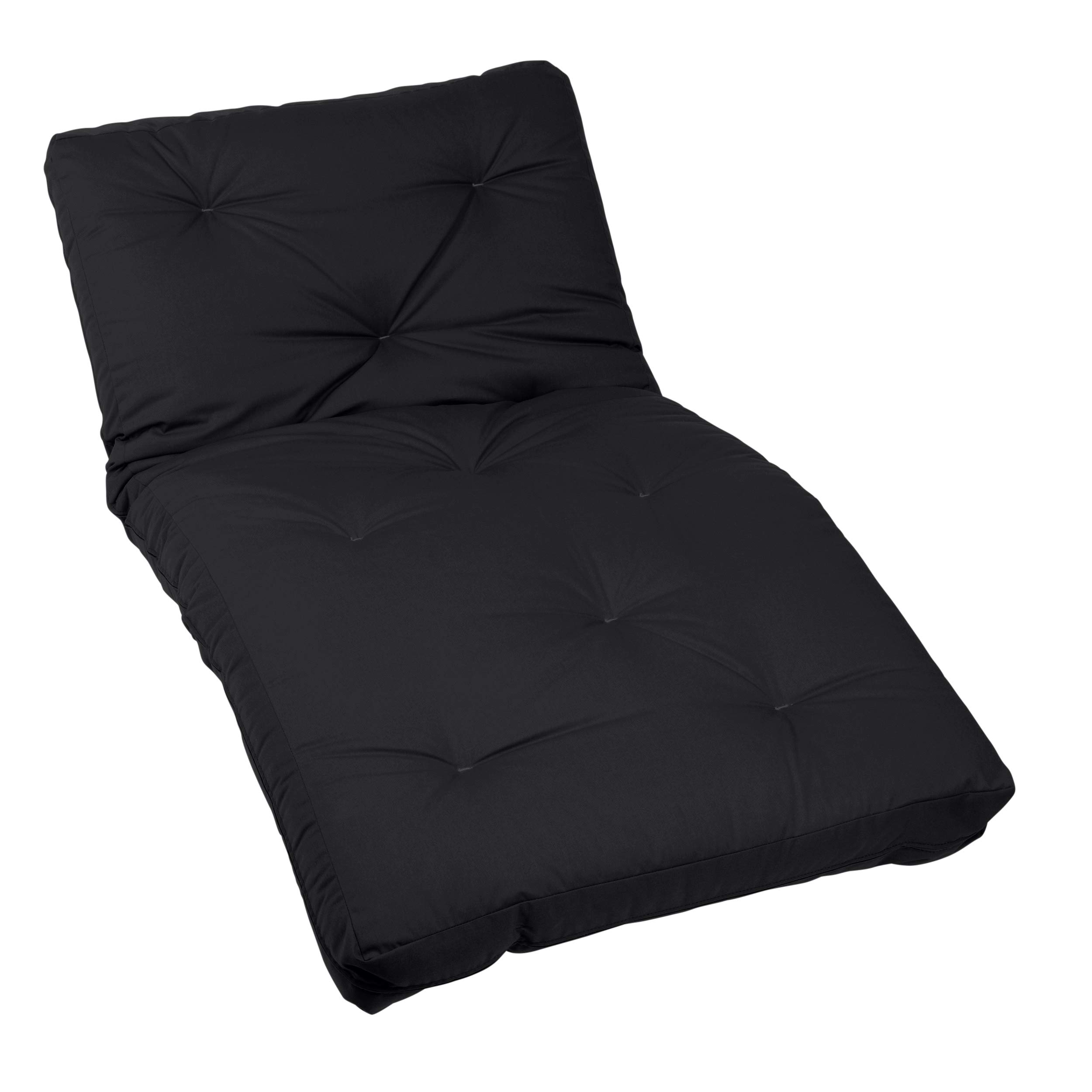 Premium Twin Size Basic Futon Mattress - Soft Suede Cover in Black for Comfortable Lounging & Guest Bedding