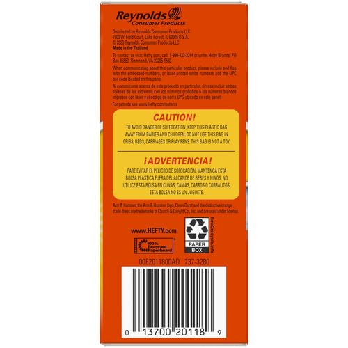 Hefty Small 4 Gallon Flap Tie Garbage Bags - 26 Count, Clean Burst Scent | Perfect for Office, Bathroom & Small Trash Cans