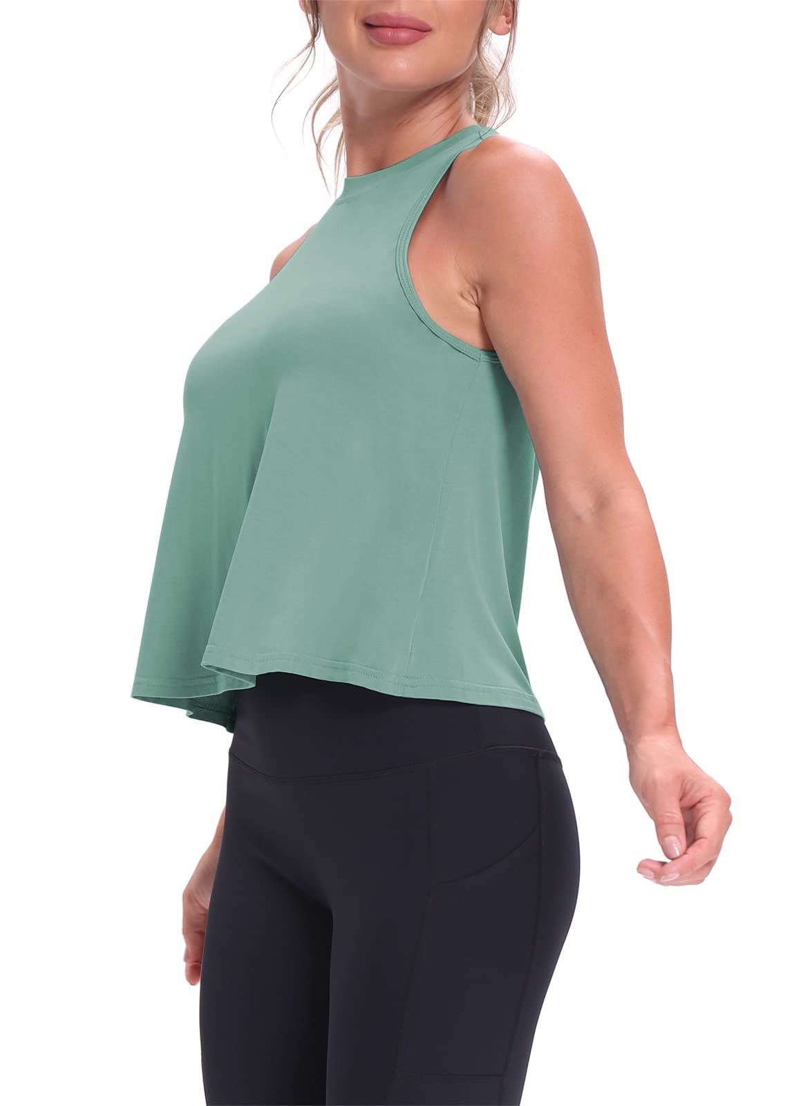 Women's Mippo Crop Tops - Breathable Workout Shirts & Flowy Athletic Tank Tops for Yoga, Running & Gym | Summer Fitness Apparel