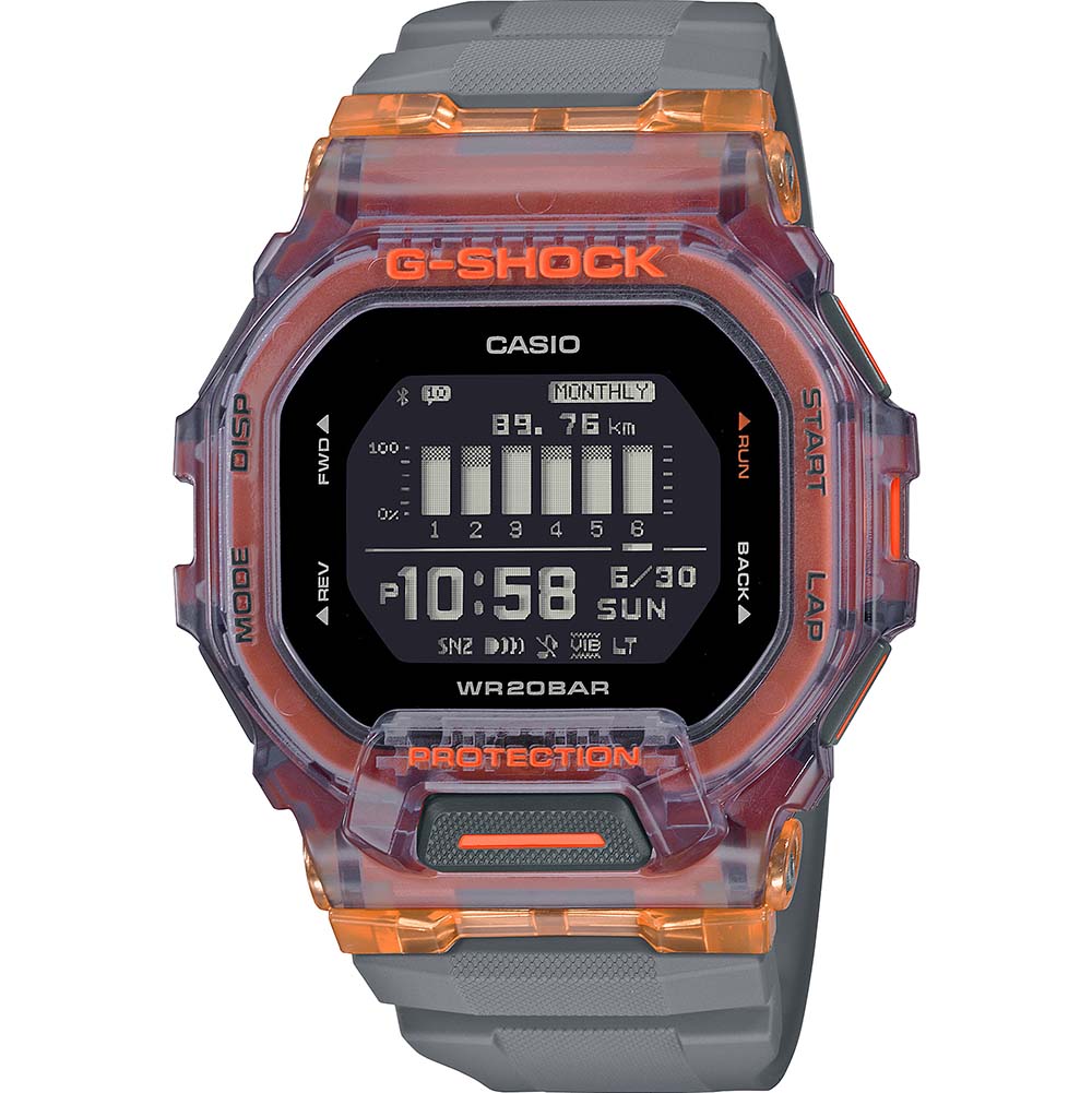 Casio G-Shock GBD200SM-1A5 G-Squad Smartwatch with Heart Rate Monitor, Step Counter & Bluetooth - Black/Silver Digital Sport Watch for Running, Fitness & Outdoor Activities