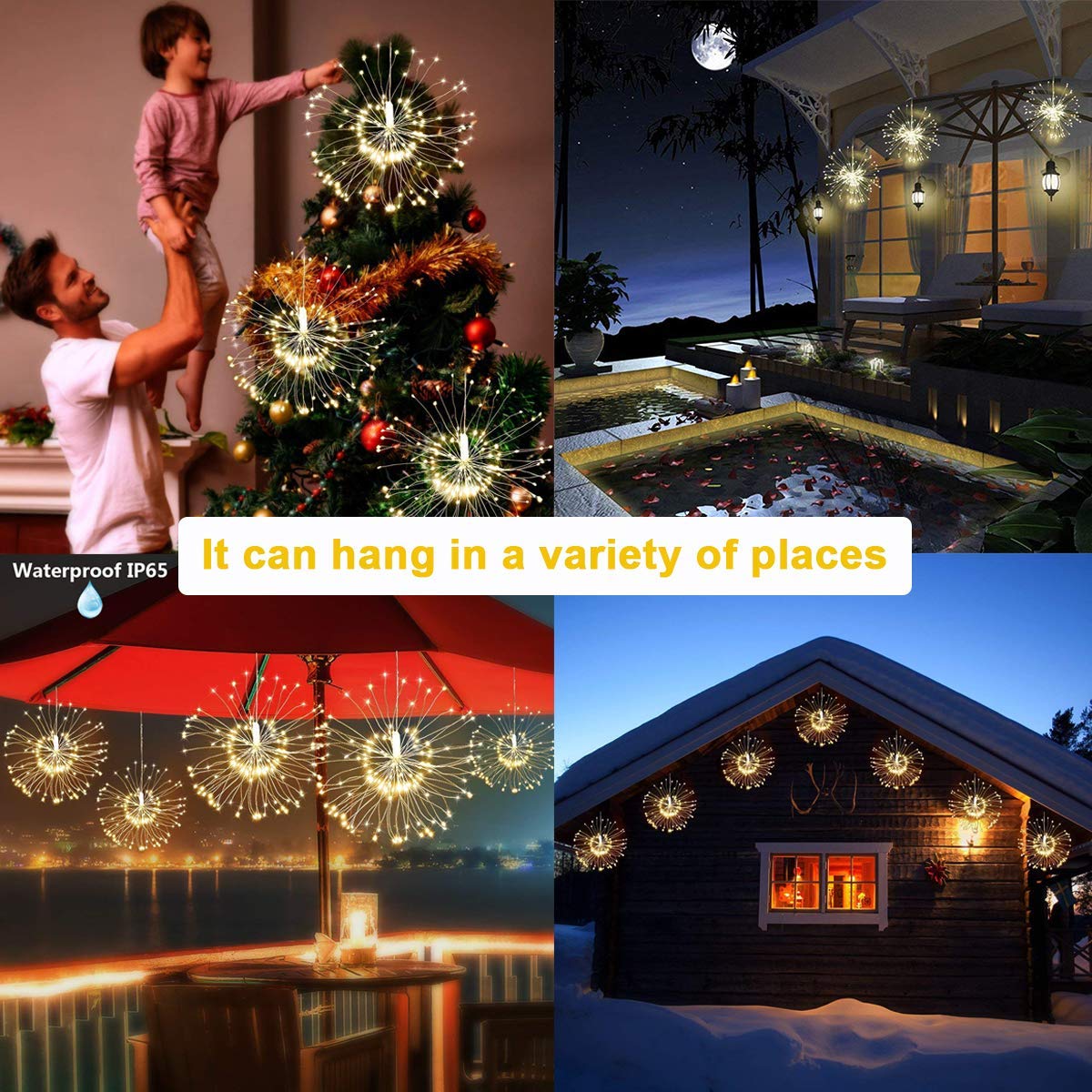 FOOING 4 Pack LED Fairy Lights - 8 Modes with Remote for Wedding Party Garden Decoration