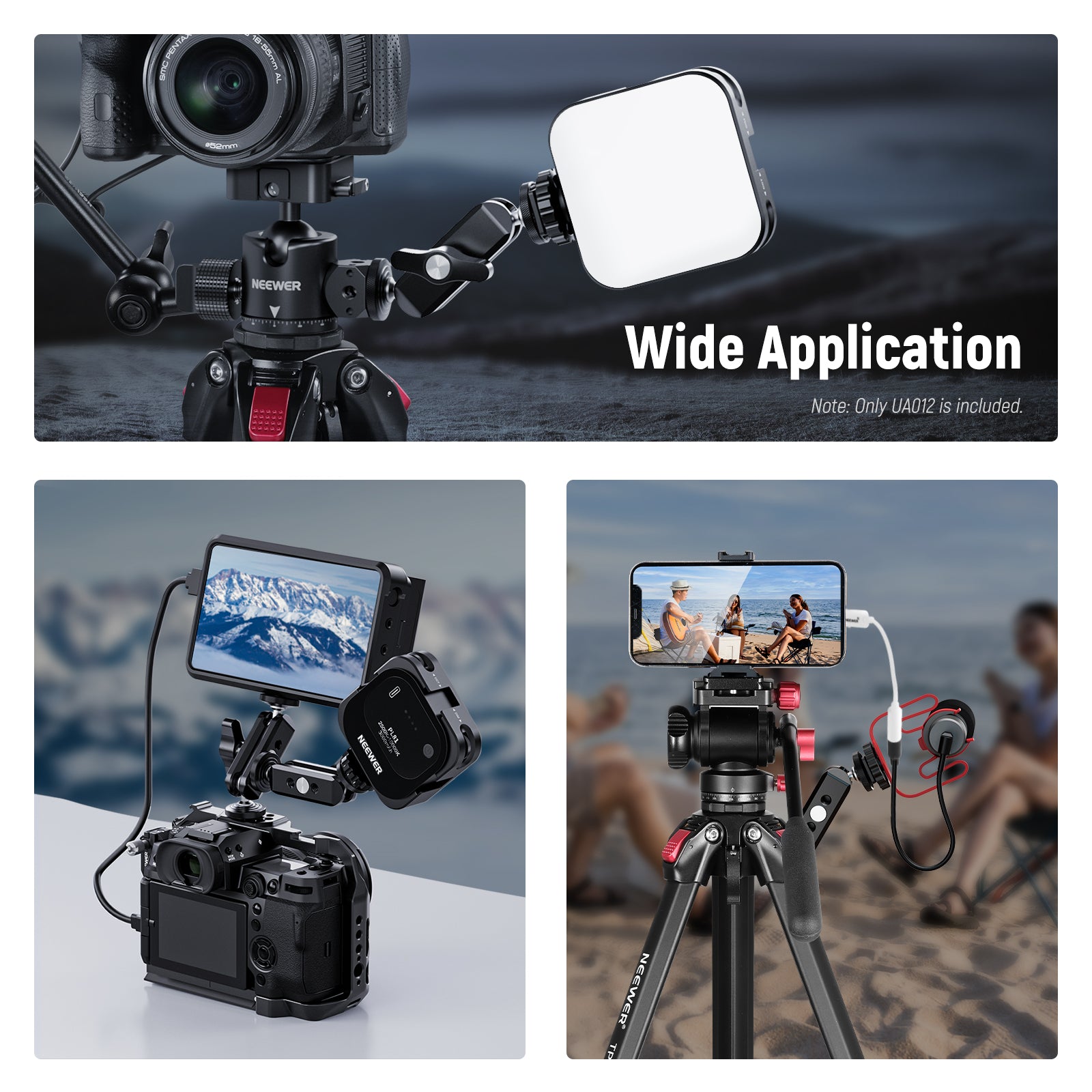 NEEWER UA012 Flexible Articulating Magic Arm Clamp Mount for Camera, Phone, Light - Perfect for Photography, Videography, Live Streaming & Studio Setup