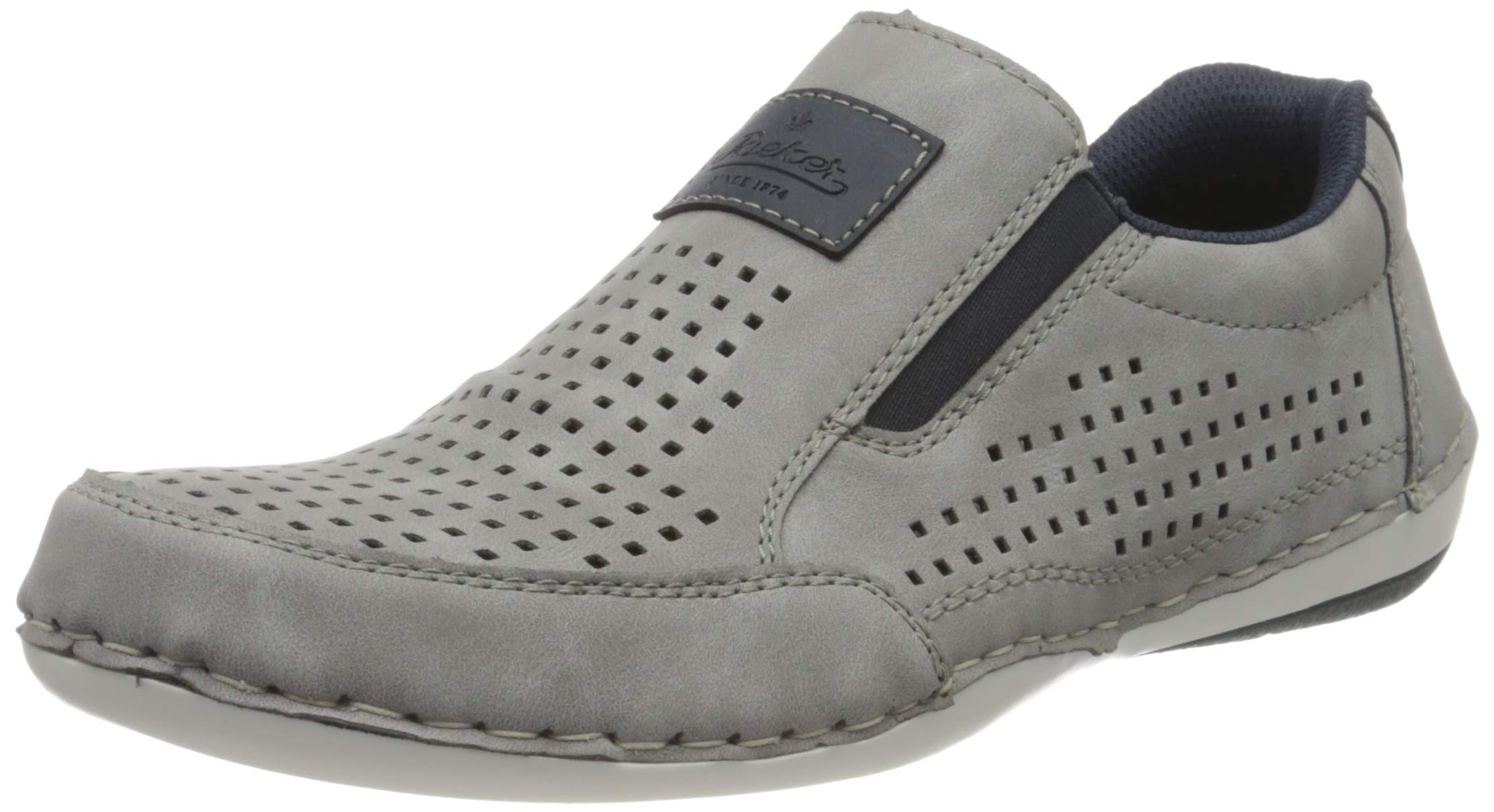 Rieker Men's Comfort Loafers - Green Moor Olive Chalk 56 | Slip-On Casual Shoes for Business & Leisure | Perfect for Office, Travel & Everyday Wear
