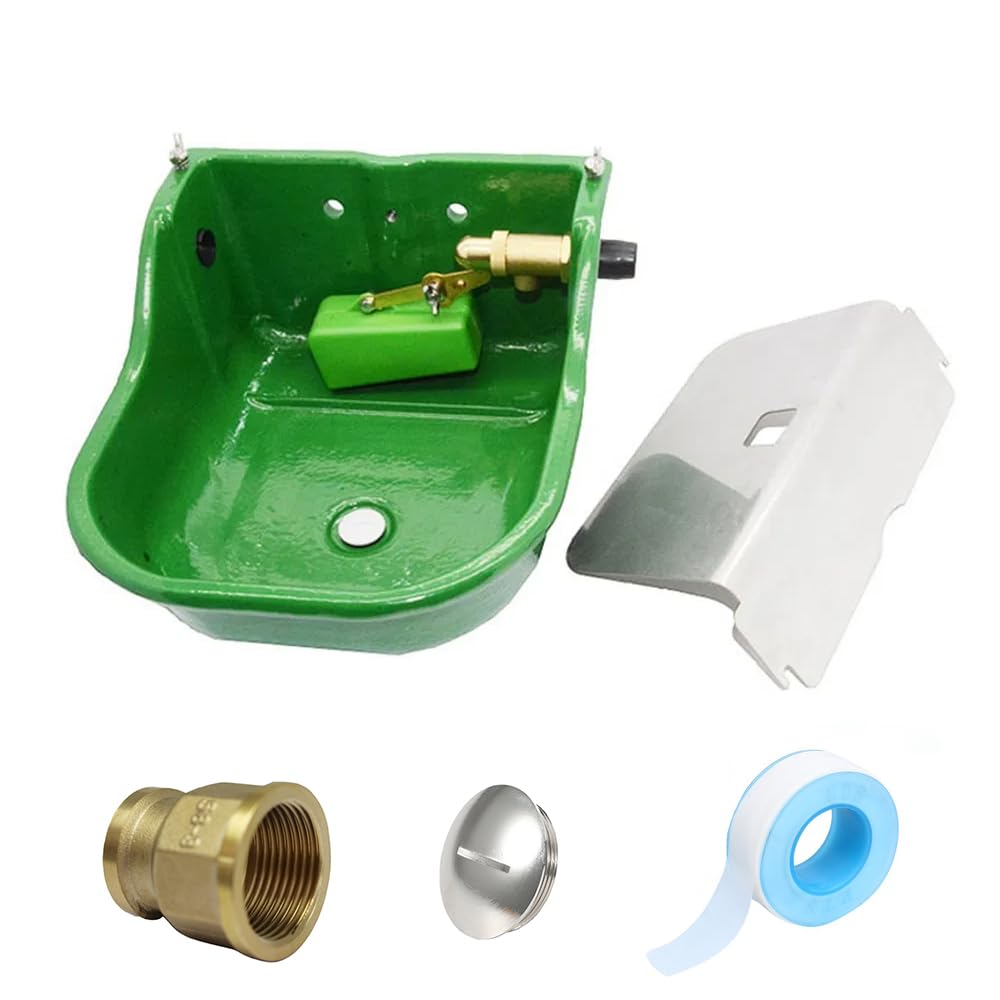 Automatic Water Bowl for Dogs, Horses, Cattle & Livestock - 3L Heavy Duty Cast Iron Waterer with Brass Float Valve & Drainage Hole | Perfect for Barns, Stables & Outdoor Animal Care
