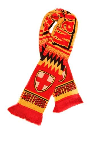 Watford FC Soccer Fan Scarf - Soft Acrylic Knit Football Scarf for Men & Women - Perfect for Matches, Stadium Games and Cold Weather Support