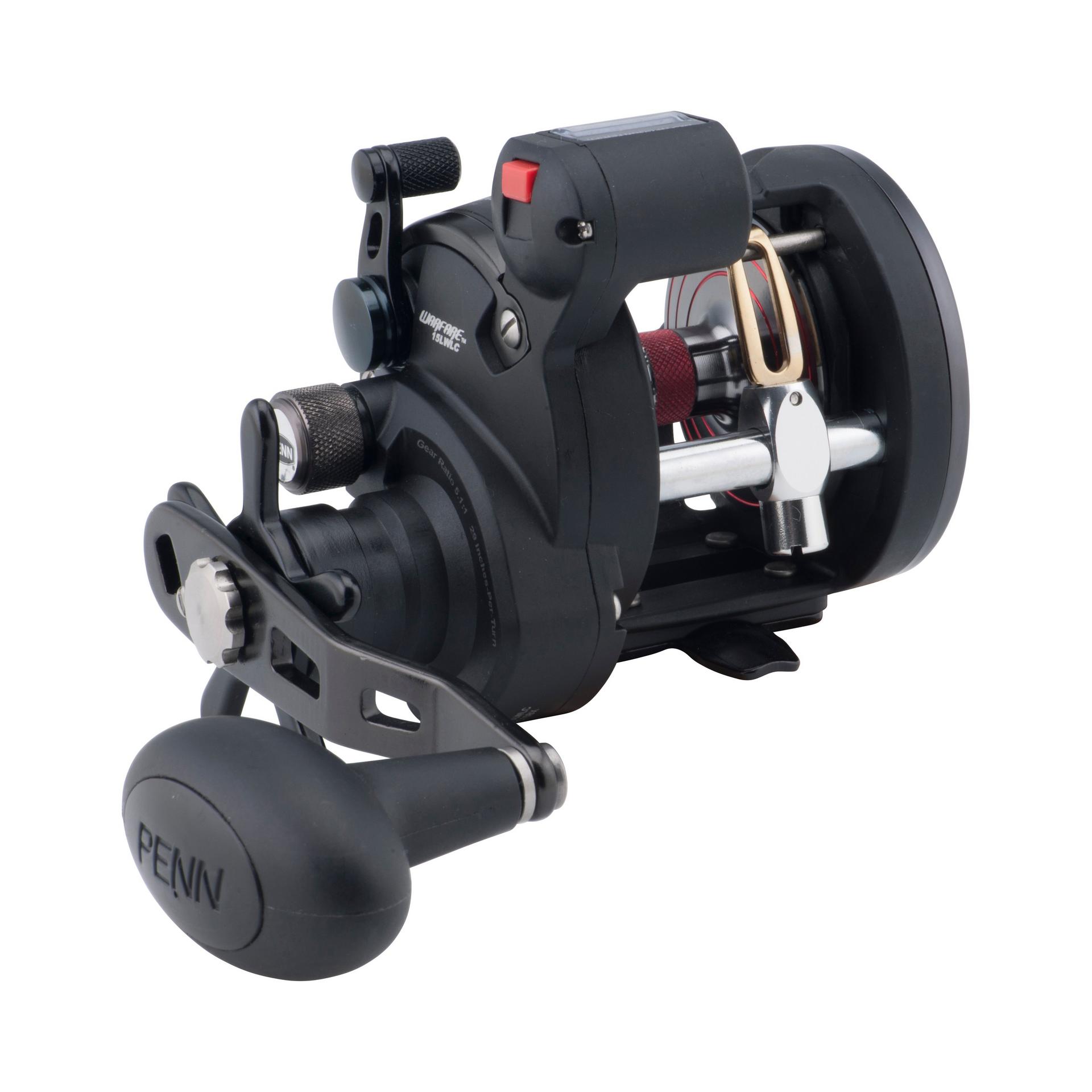 Warfare™ Star Drag Level Wind Conventional Fishing Reel with Line Counter - Saltwater & Freshwater Fishing Gear for Offshore, Surf Casting & Big Game Angling