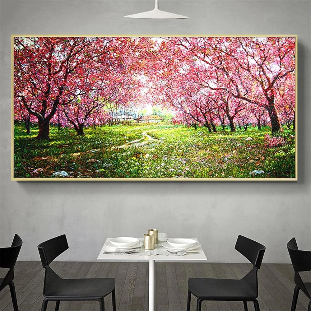 5D DIY Diamond Painting Kits for Adults - Full Drill Flower & Grass Diamond Art by Numbers Kit with Crystal Rhinestones | Square Drill 80x160cm | Home Wall Decor, Stress Relief & Creative Gift Idea