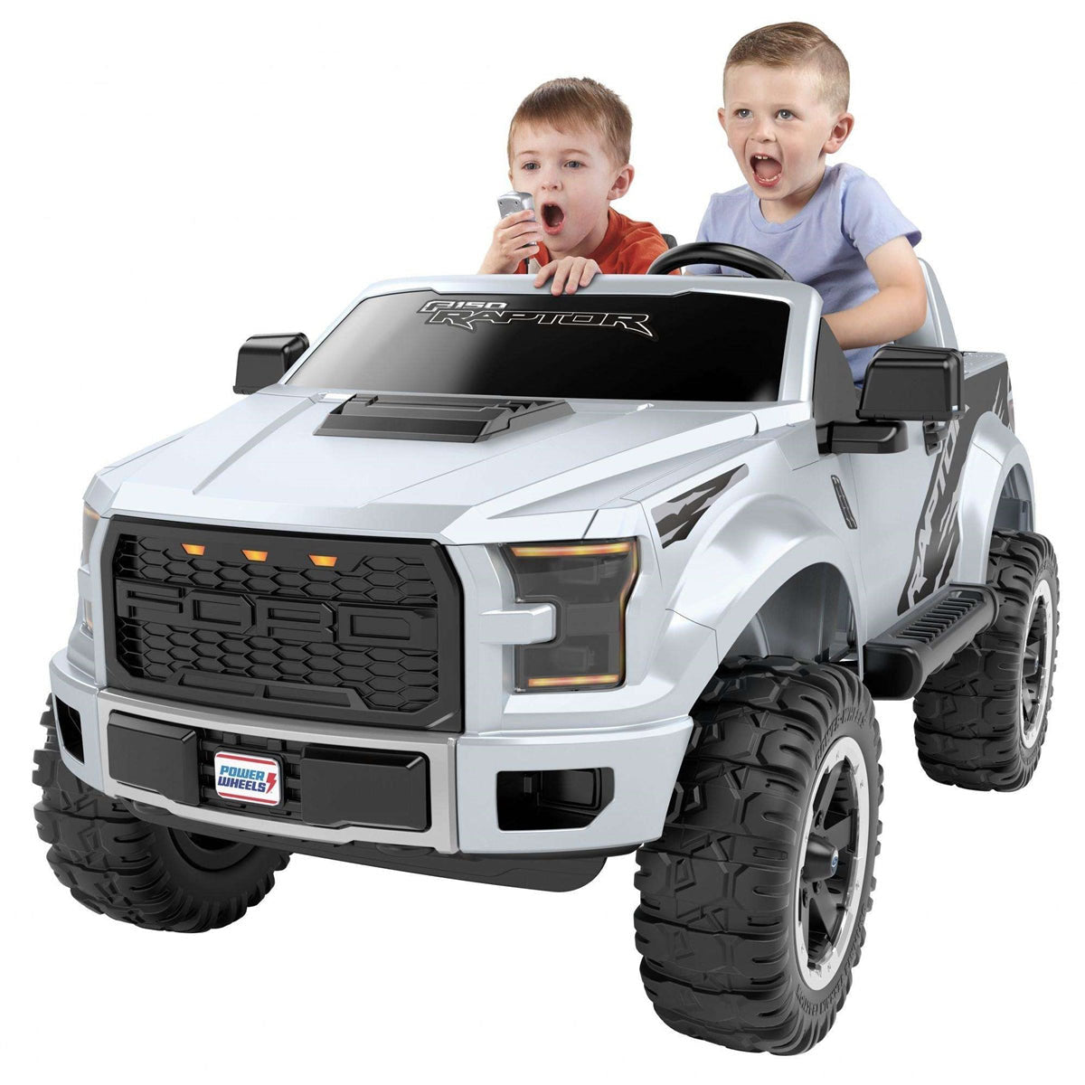 J4394 2529 x2 Tires & Wheels Set - Compatible with Jeep Hurricane & Ford F-150 - Replacement Parts for Kids Ride-On Cars & Toy Trucks - Perfect for Outdoor Play & Backyard Adventures