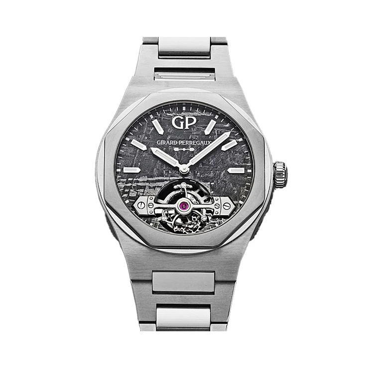 Girard Perregaux Laureato Tourbillon Meteorite Dial Stainless Steel Men's Luxury Watch for Business & Formal Occasions