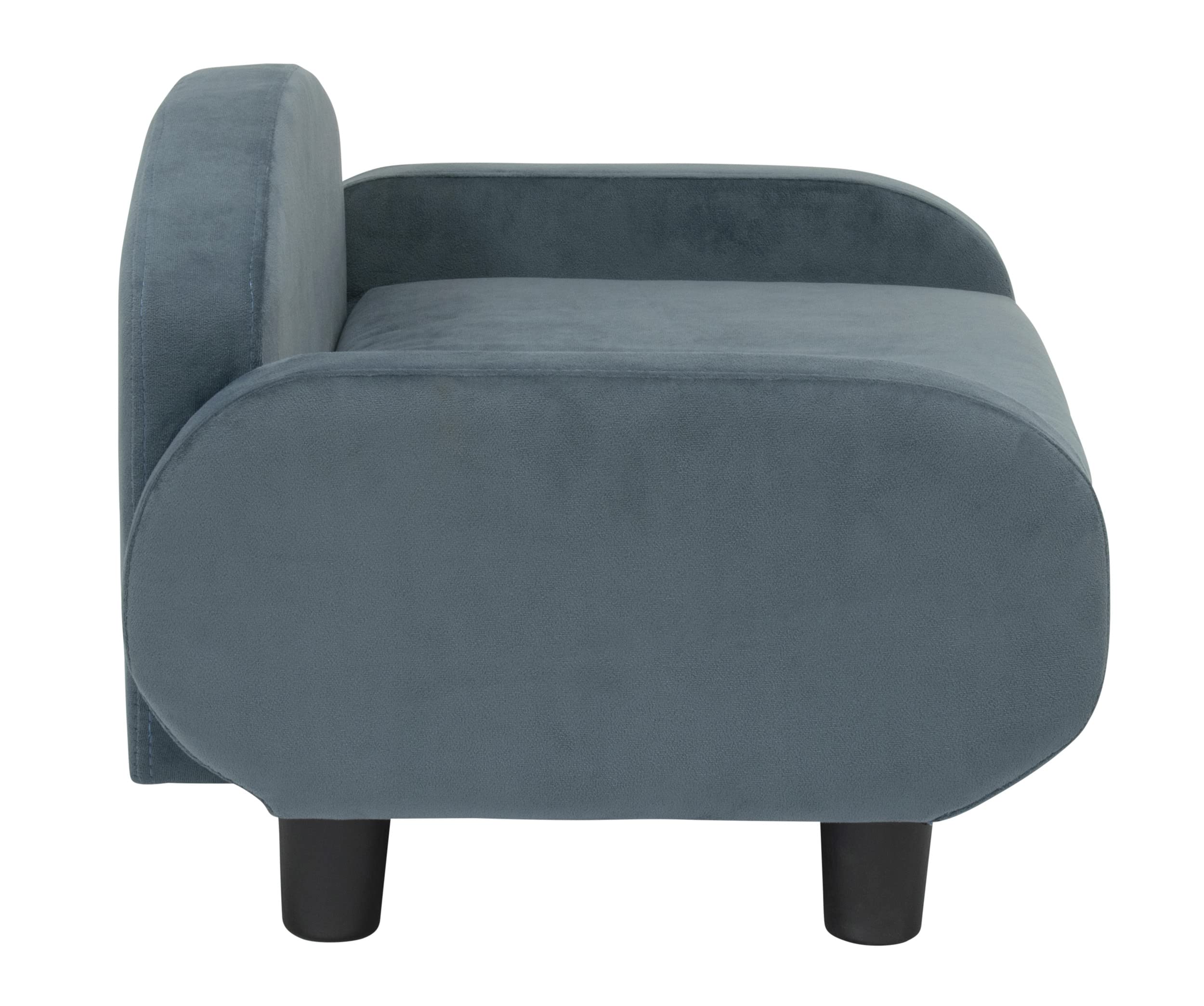 Paws & Purrs Modern Pet Sofa - 31.5 Inch Wide Low Back Dog Cat Bed with Removable Washable Cover (Espresso/Cornflower) - Cozy Lounge for Living Room, Bedroom & Pet Nursery