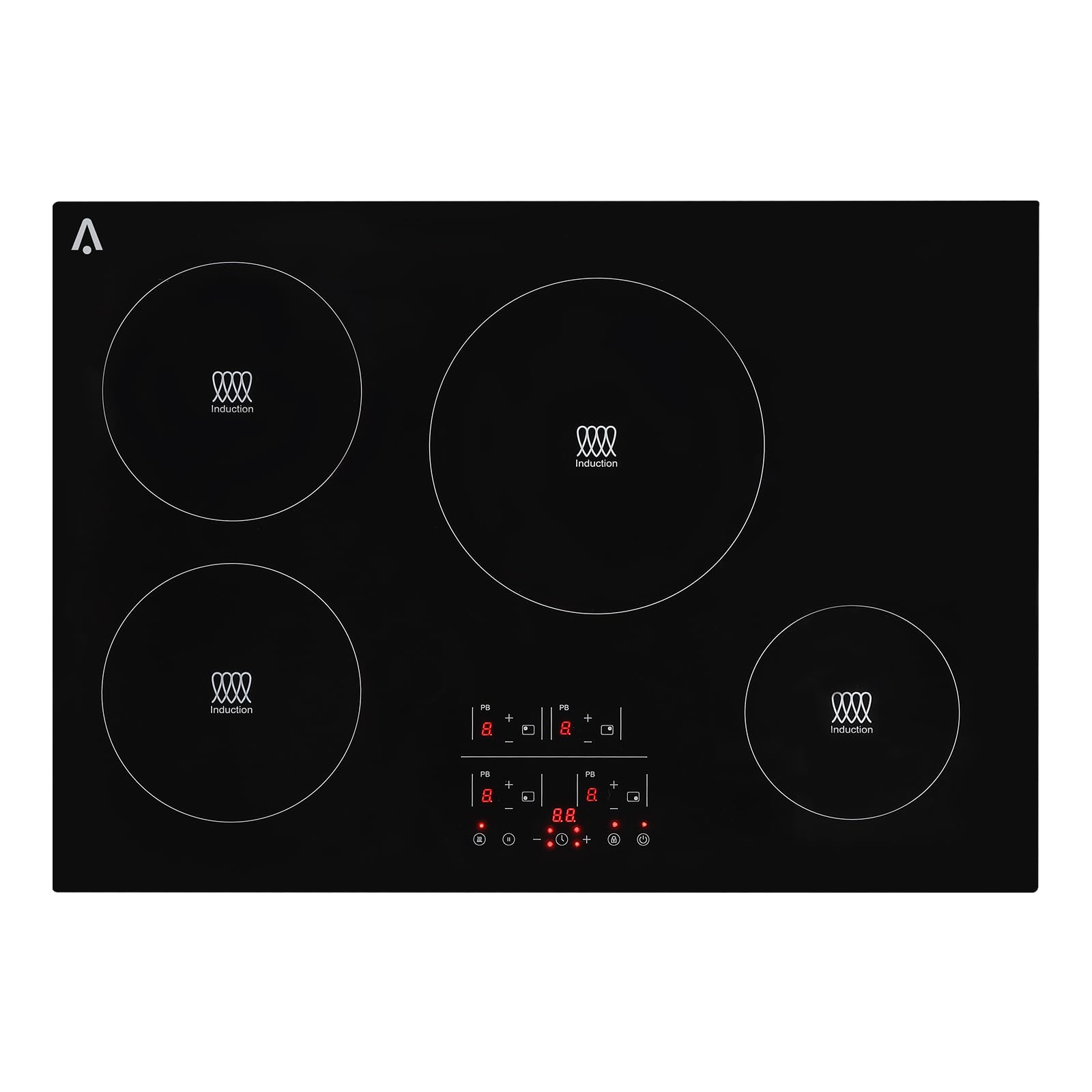 GARVEE 30-Inch 4 Burner Electric Cooktop 7800W Built-In Ceramic Glass Stovetop with Safety Lock & Timer, 240V Black - Perfect for Modern Kitchens, Cooking Enthusiasts & Family Homes
