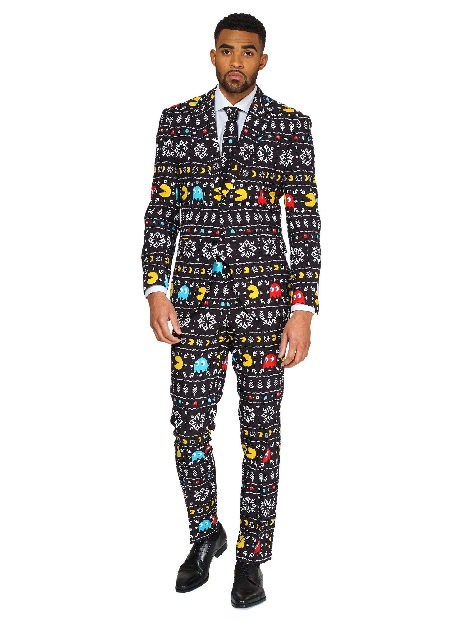 Opposuits Men's Winter Pac-Man Costume - Fun & Warm Adult Onesie Pajamas for Christmas, Halloween & Cosplay Parties