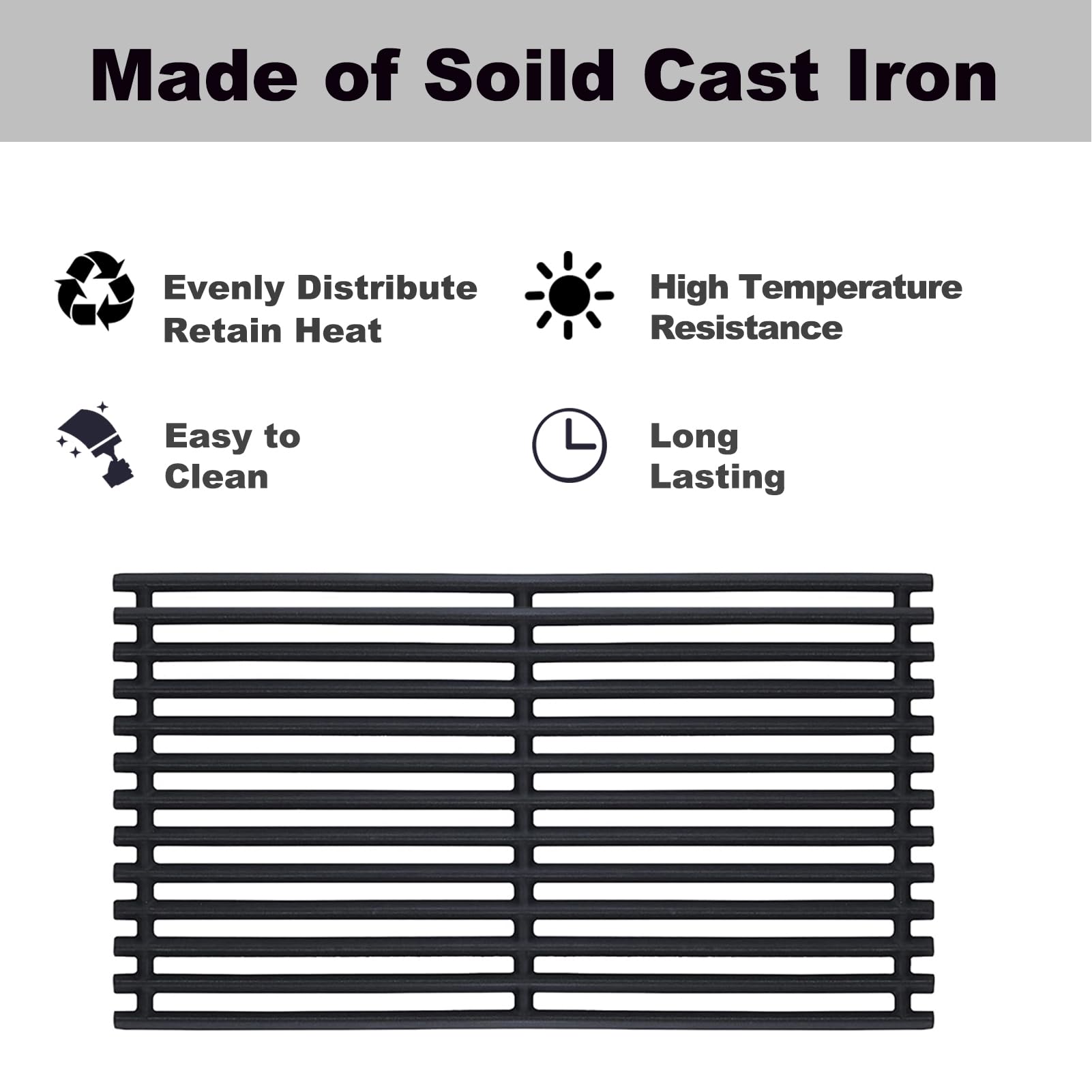 Charbroil TRU Infrared 4 Burner Grill Grates Replacement Parts – 17 Inch Cast Iron Cooking Grids for Nexgrill 720-0882A & G533-0009-W1 – Perfect for Backyard BBQs, Outdoor Cooking, and Grilling Parties