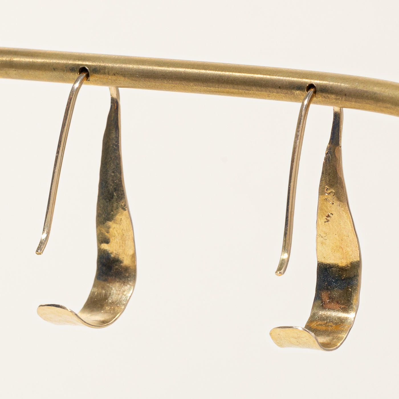 14K Yellow Gold Hammer Finish Earrings – Handmade Dainty Hoop Earrings for Women, Perfect for Everyday Wear & Special Occasions