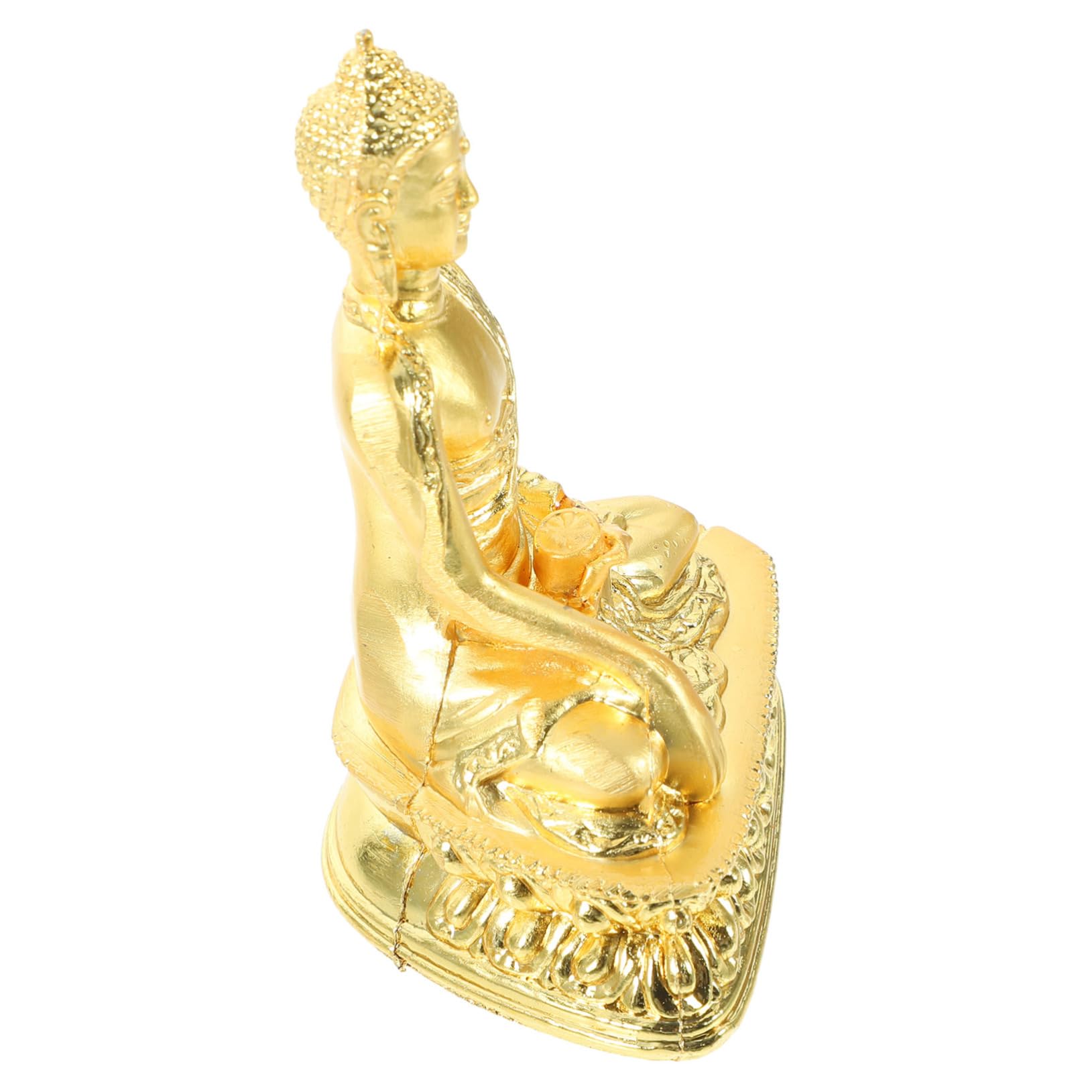 Golden Shakyamuni Buddha Statue - Meditation Decor for Home, Office, Car & Feng Shui | Zen Buddhist Figurine for Meditation Room, Desk Decor, Vehicle Altar & Spiritual Gift