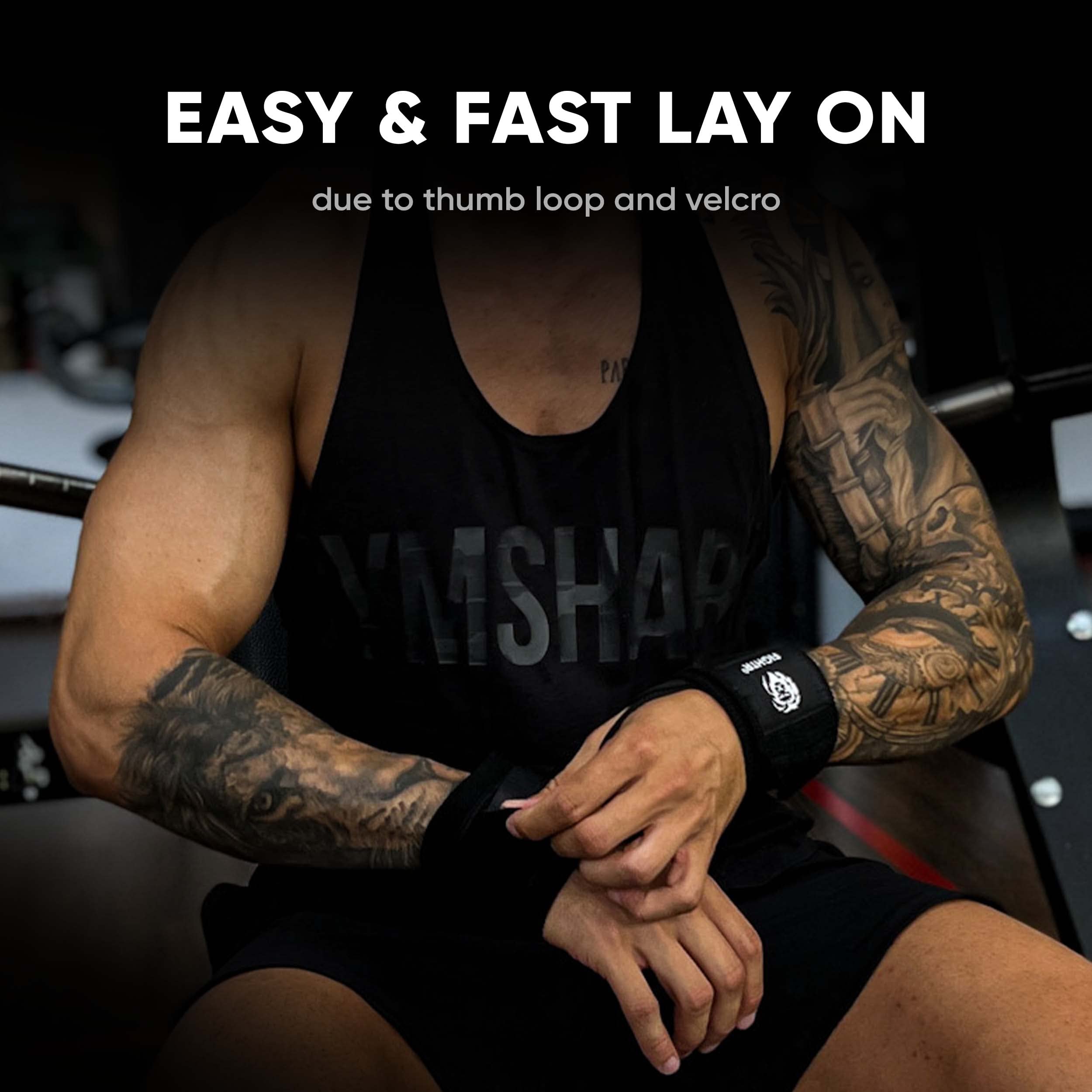 FIGHTR® Fitness Wrist Wraps - Premium Support for Weightlifting, Powerlifting & Crossfit - Reduce Pain & Improve Grip - Ideal for Gym, Bodybuilding & Strength Training