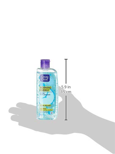 Clean & Clear Morning Energy Aqua Splash Hydrating Facial Cleanser - 150ml Blue Bottle for Refreshing Morning Skincare Routine | Gentle Face Wash for Oily & Acne-Prone Skin | Wake Up Your Skin with Energizing Formula