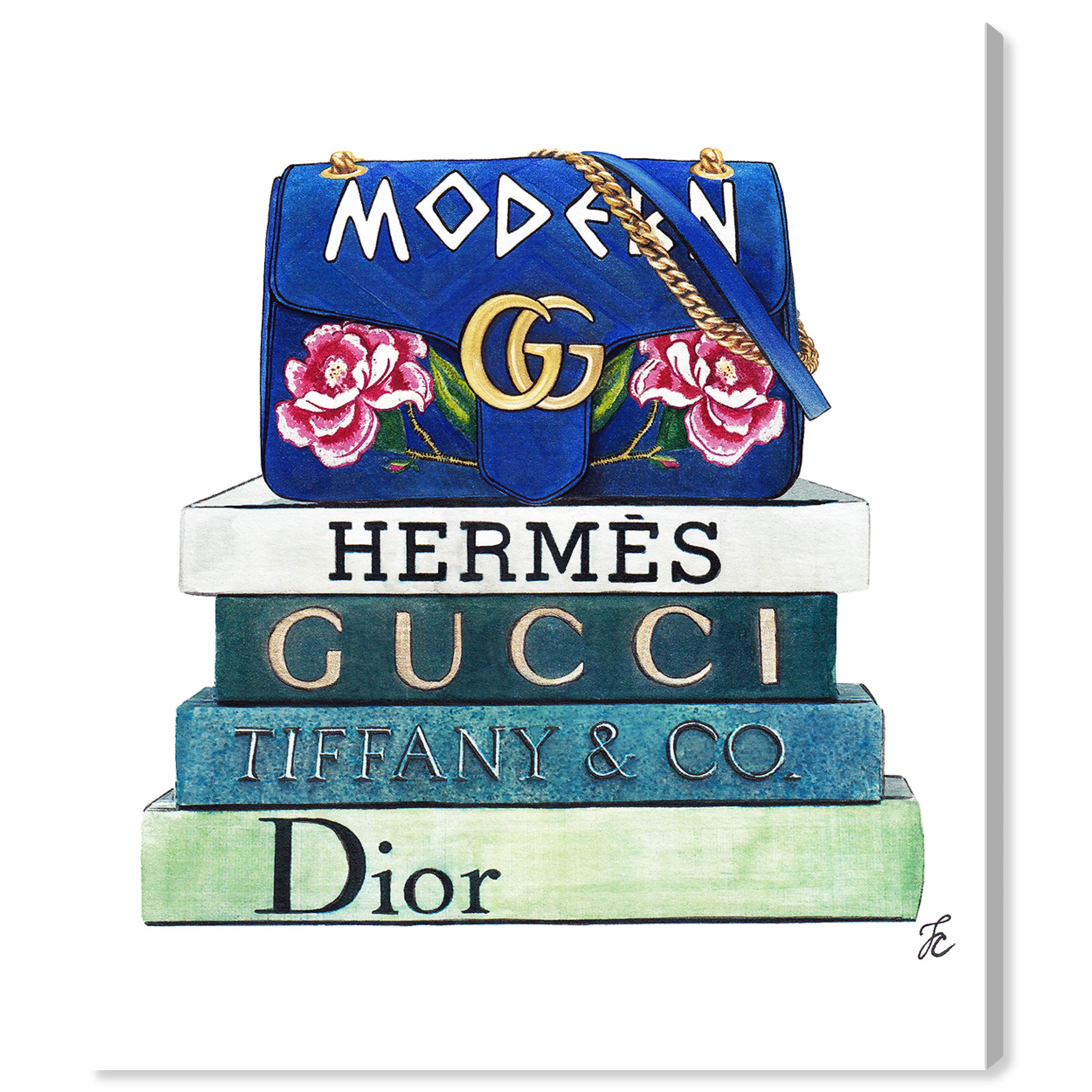 Oliver Gal Artist Co. Modern Fashion Wall Art Canvas Print - Doll Memories with Stylish Bag & Books | Perfect for Living Room, Bedroom & Office Decor