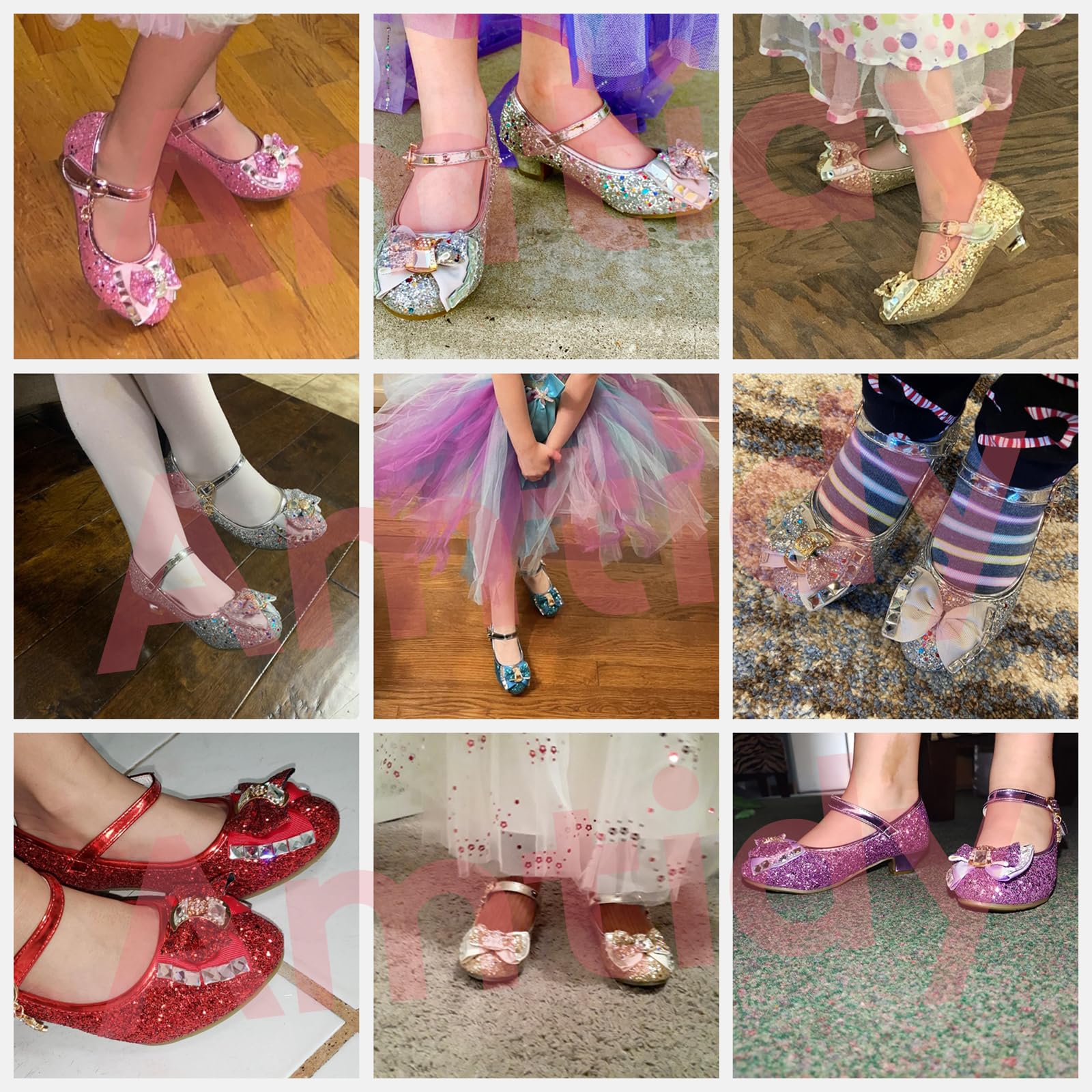 Sparkly Girls Mary Jane Dress Shoes for Weddings, Parties & Bridesmaids - Princess Heels for Special Occasions & Formal Events